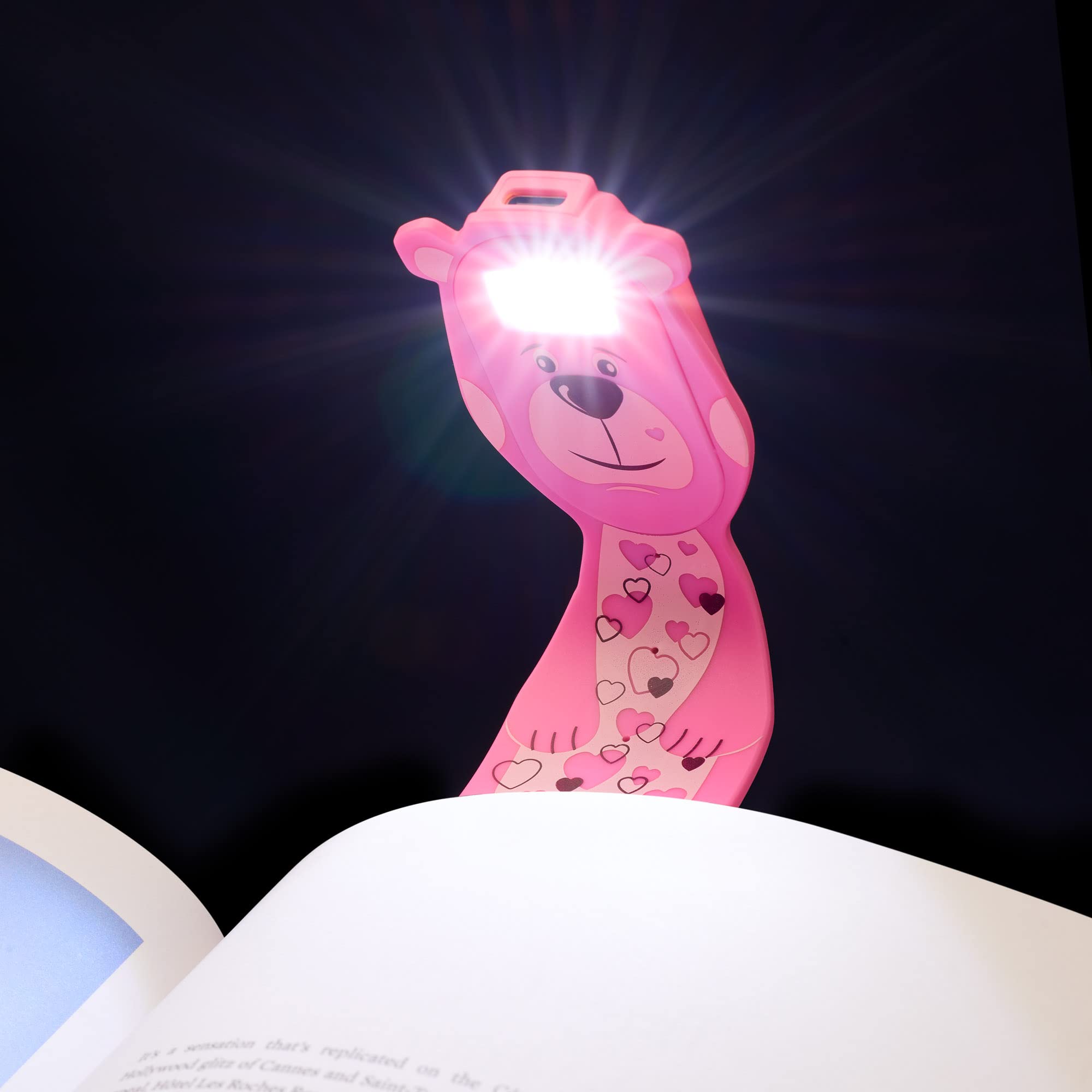 Gifts for Readers & Writers Flexilight Pal Bookmark Light LED Clip-On Rechargeable Bear