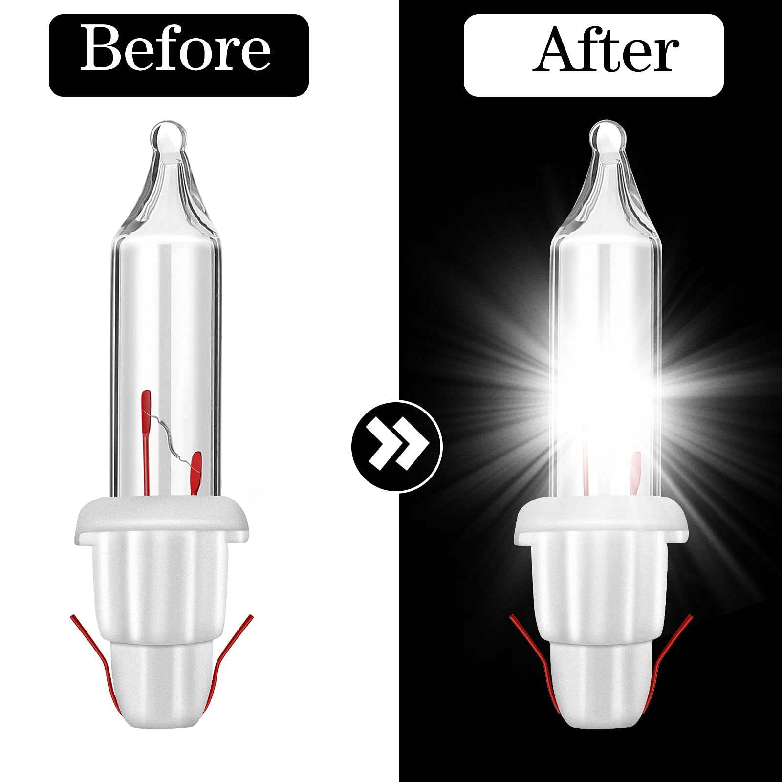 Mudder Mini Incandescent String Lights Replacement Bulbs, 100 Count, White Base with Warm White Bulbs, Indoor/Outdoor Decor, Model Mudder-19695