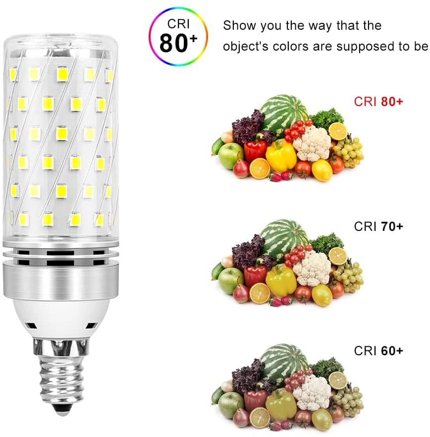 inShareplus E12 LED Bulbs, 12 Pack - Daylight 6000K, 16W, 1500LM, Non-Dimmable Candelabra Chandelier Bulbs