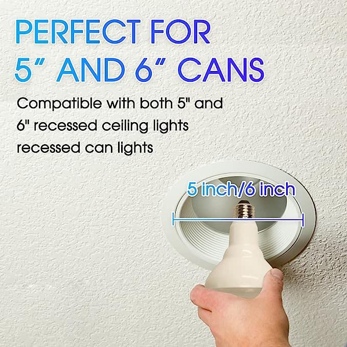 Energetic Br30 Led Bulb 65W 2700K Soft White Indoor Flood Lights, 650 Lumens, E26 Base, 7500 Lifetime Hours, Dimmable Bulbs For