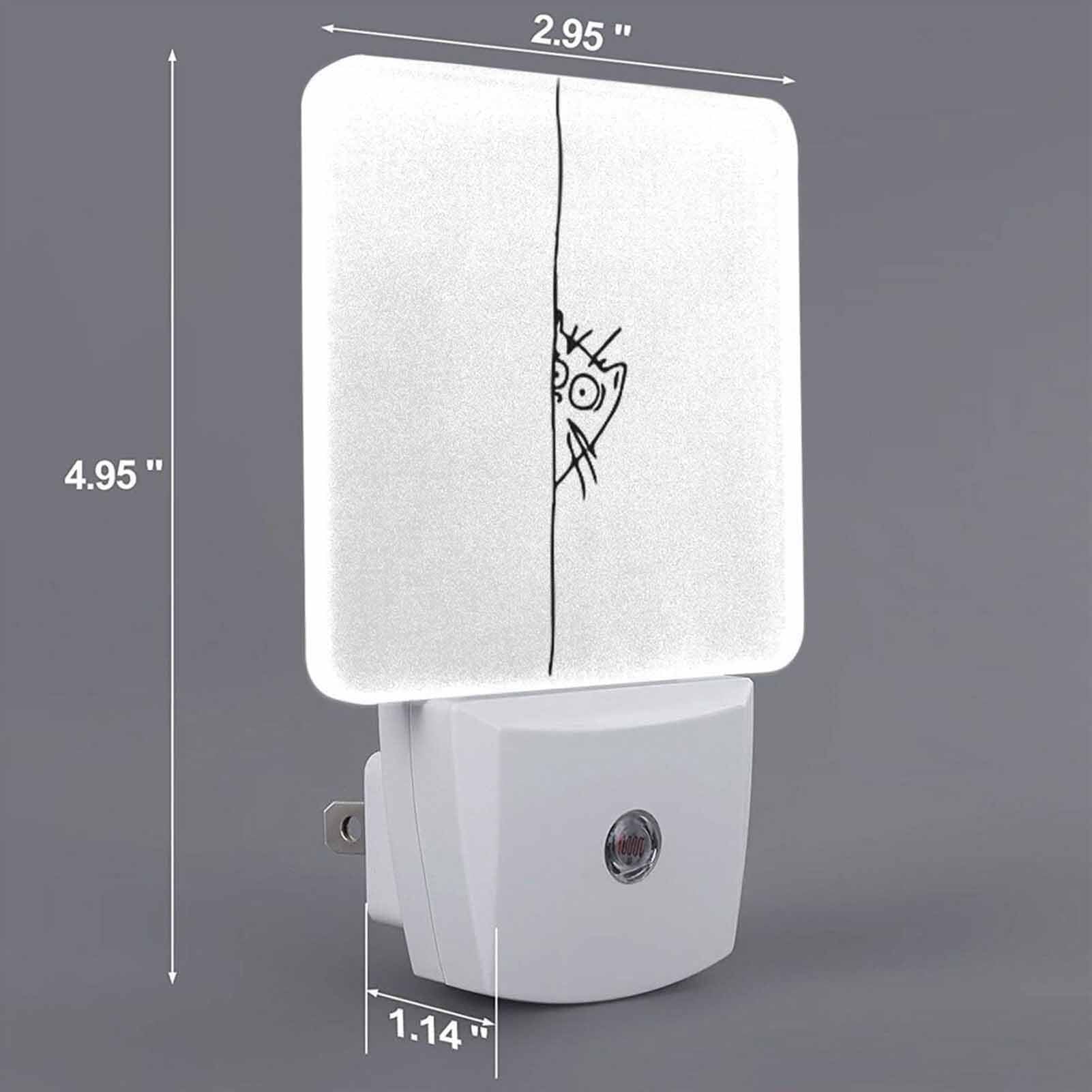 Chrobak LED Night Light with Dusk to Dawn Sensor, Cat Peeking Design, Energy Efficient, Model WML-Night-Light-231023-129, White