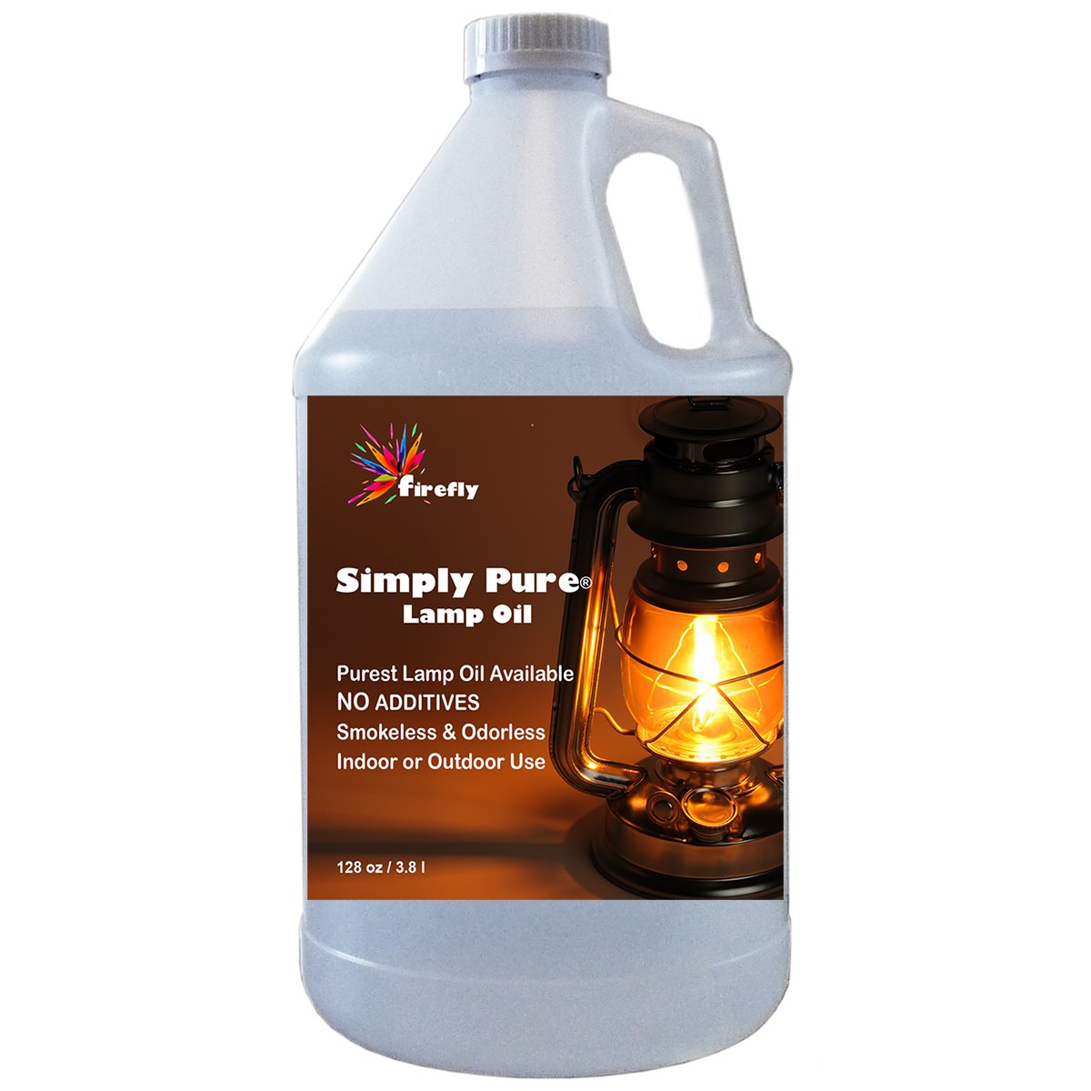Firefly Kosher Paraffin Lamp Oil - 1 Gallon - Virtually Odorless & Smokeless - Simply Pure - Ultra Clean Burning Liquid Paraffin