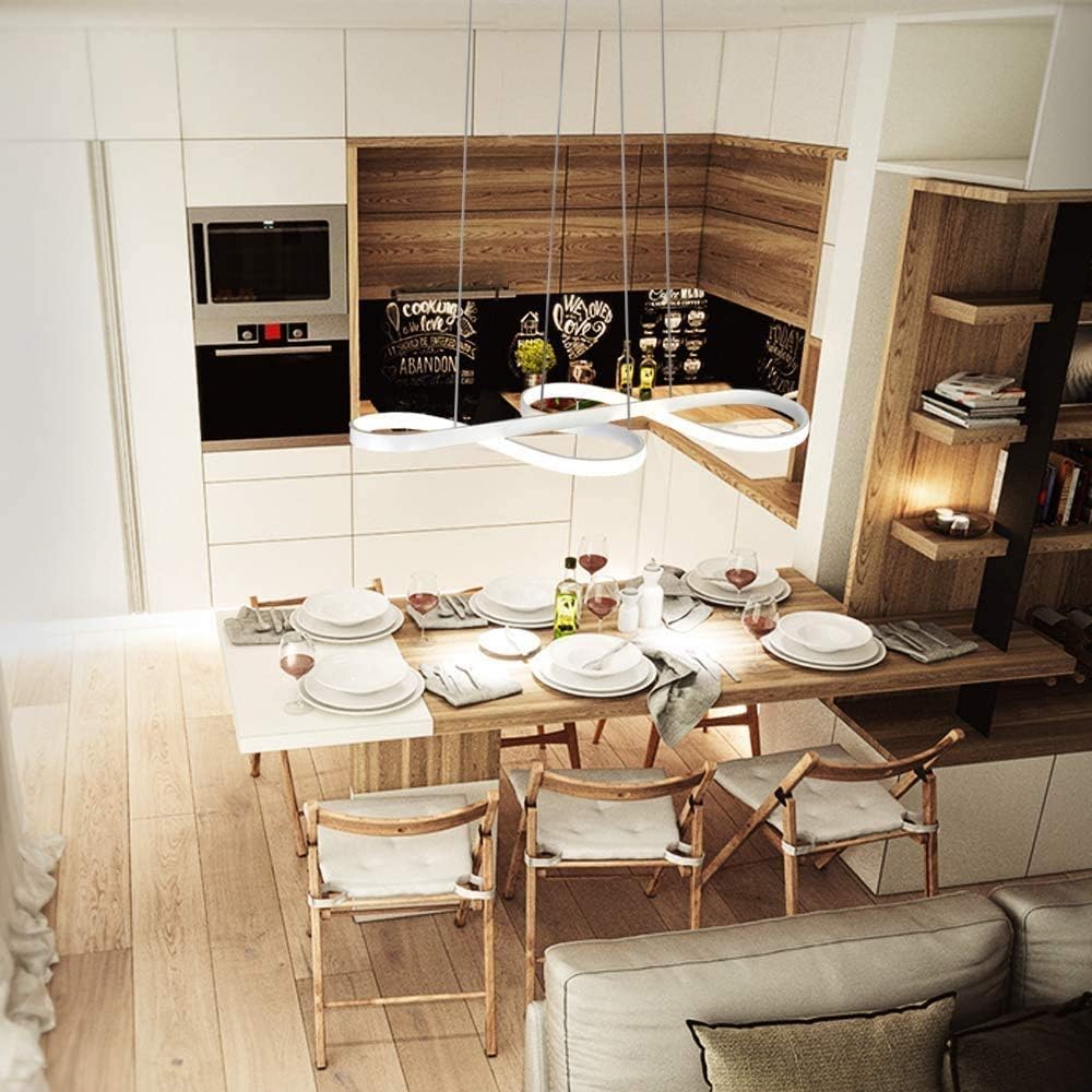 Led Pendant Lights For Kitchen Island,Dimmable Island Lights For Kitchen Modern Dining Room Chandelier Light Fixture With Remote