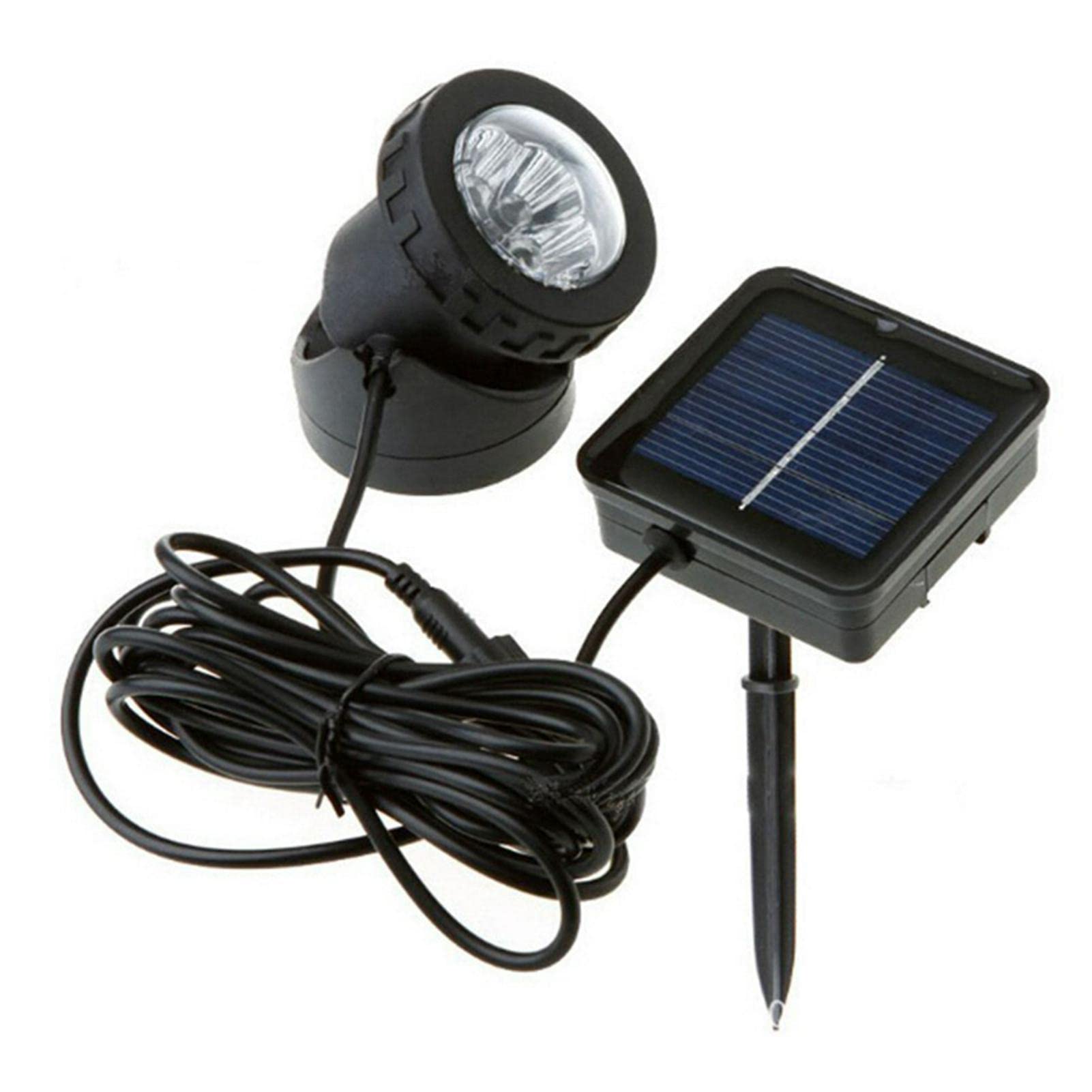 Rivonthex Solar Spot Light Outdoor - LED Waterproof Pond Light Underwater Spotlight with Dark Sensing Auto On/Off, Adjustable An