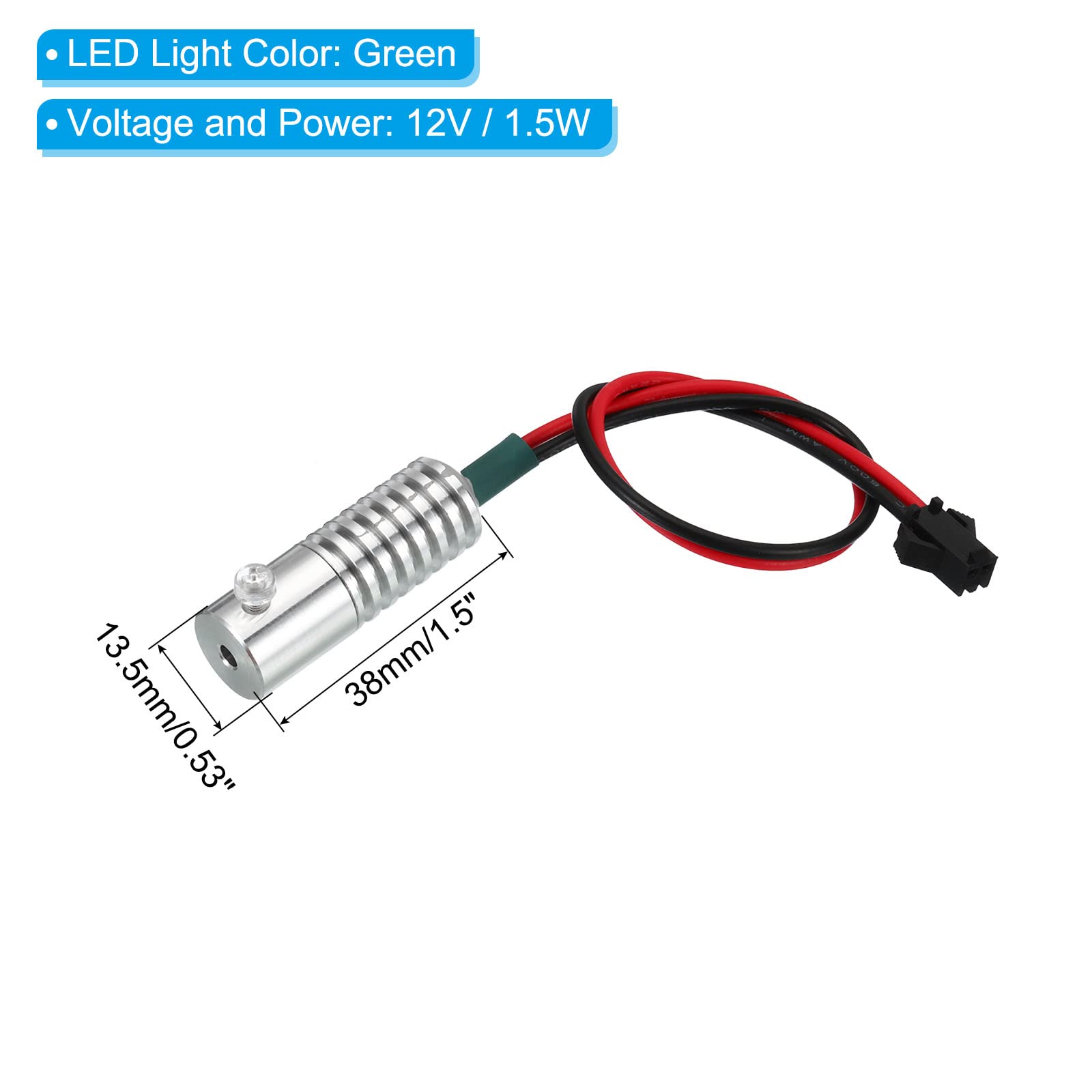 PATIKIL 3mm PMMA Side Glow Fiber Optic Cable Kit with LED Aluminum Illuminator, 1m, Green, Model a313ce8d-c932-44b3-907