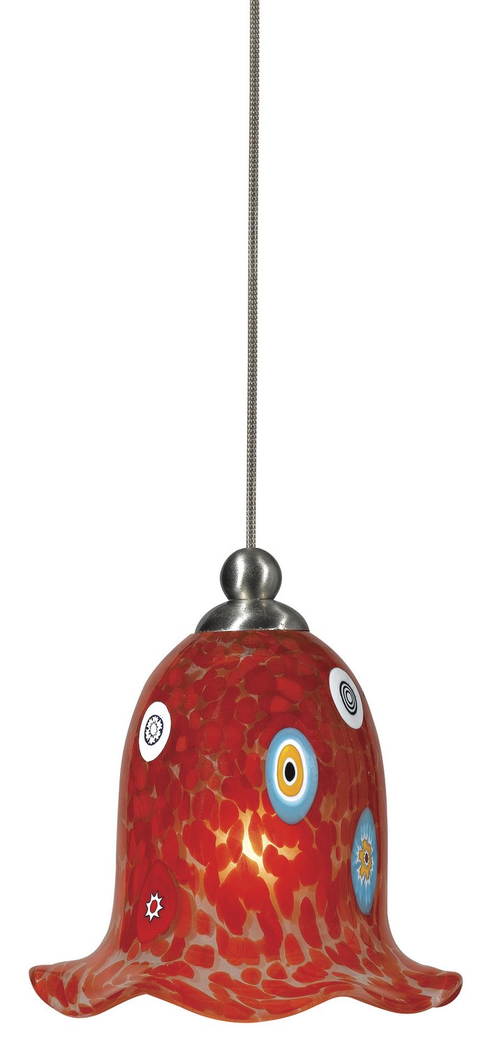 Cal Lighting UP-973/6-BS Transitional Pendant Light, Metal, Pewter/Silver Finish, 4.70 inches, One Light