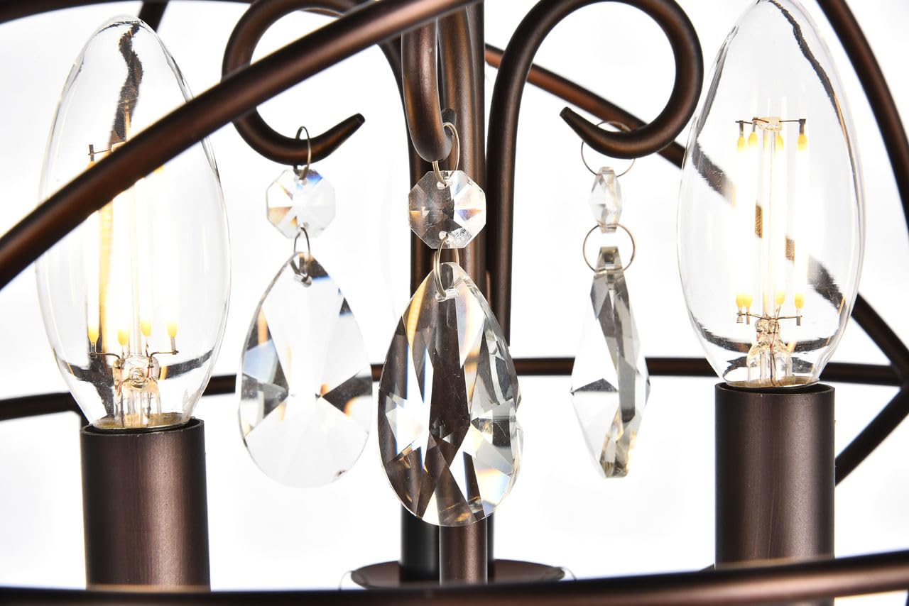 Elegant Lighting LD5015D12 Wallace 3 Light 11-13/16'' Wide Pendant  Dark Copper Brown
