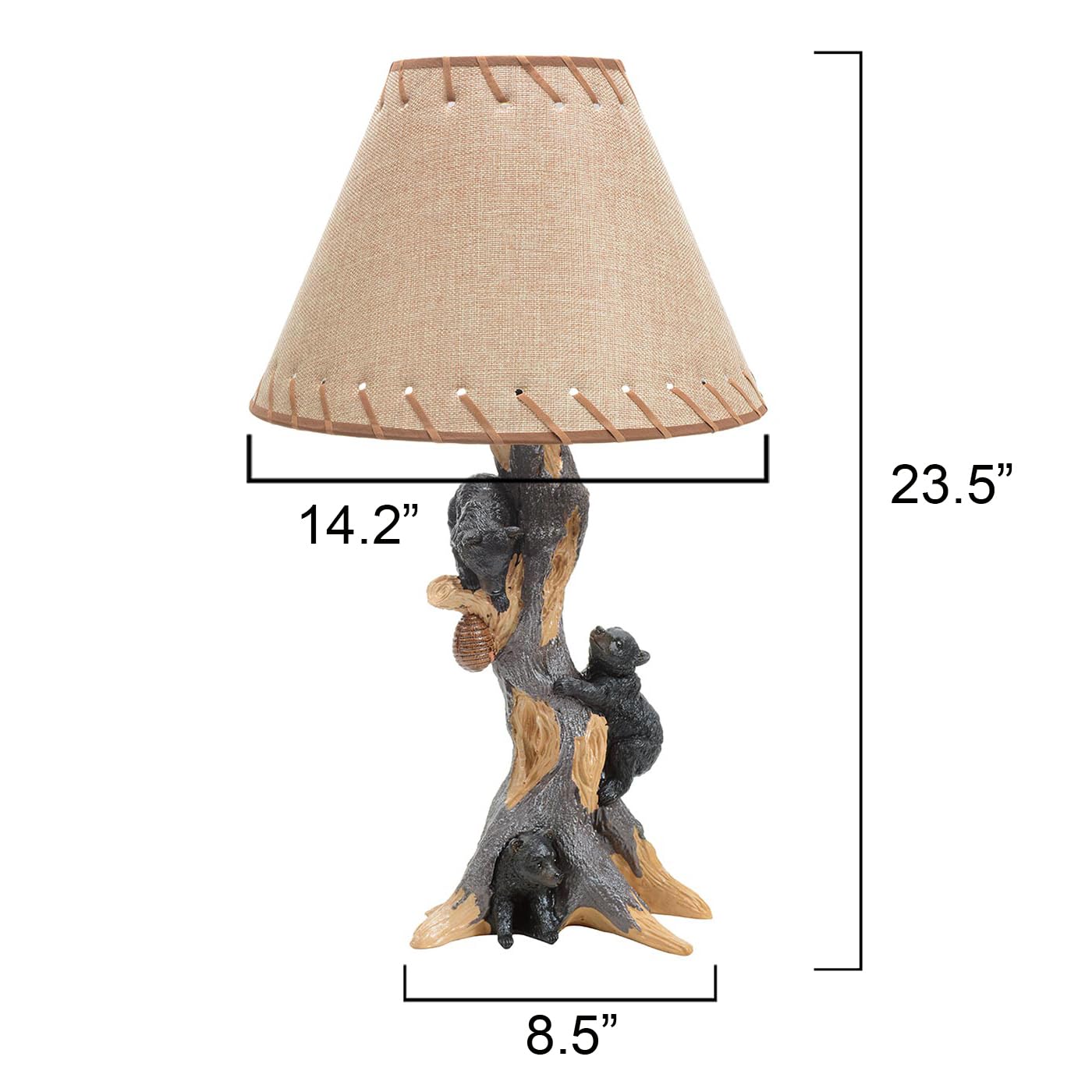 BLACK FOREST DECOR Life is Sweet Bear Accent Lamp - Vintage Rustic Home Décor, 23" x 14", Black, Model DS10934