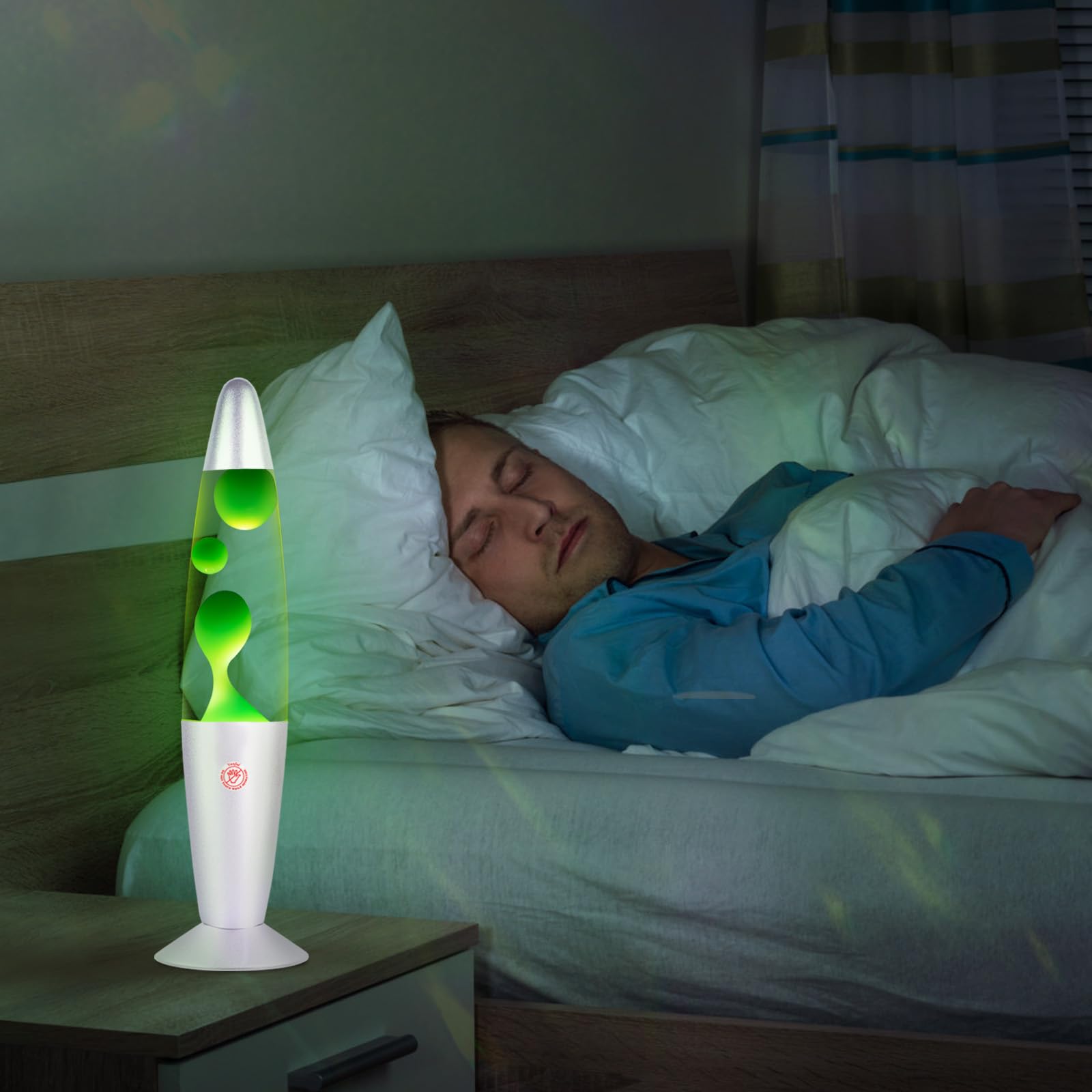 Vanful Green Magma Lamp - 13" Liquid Motion Night Light for Home - Aluminum Base, Mood Decor for Kids & Adults