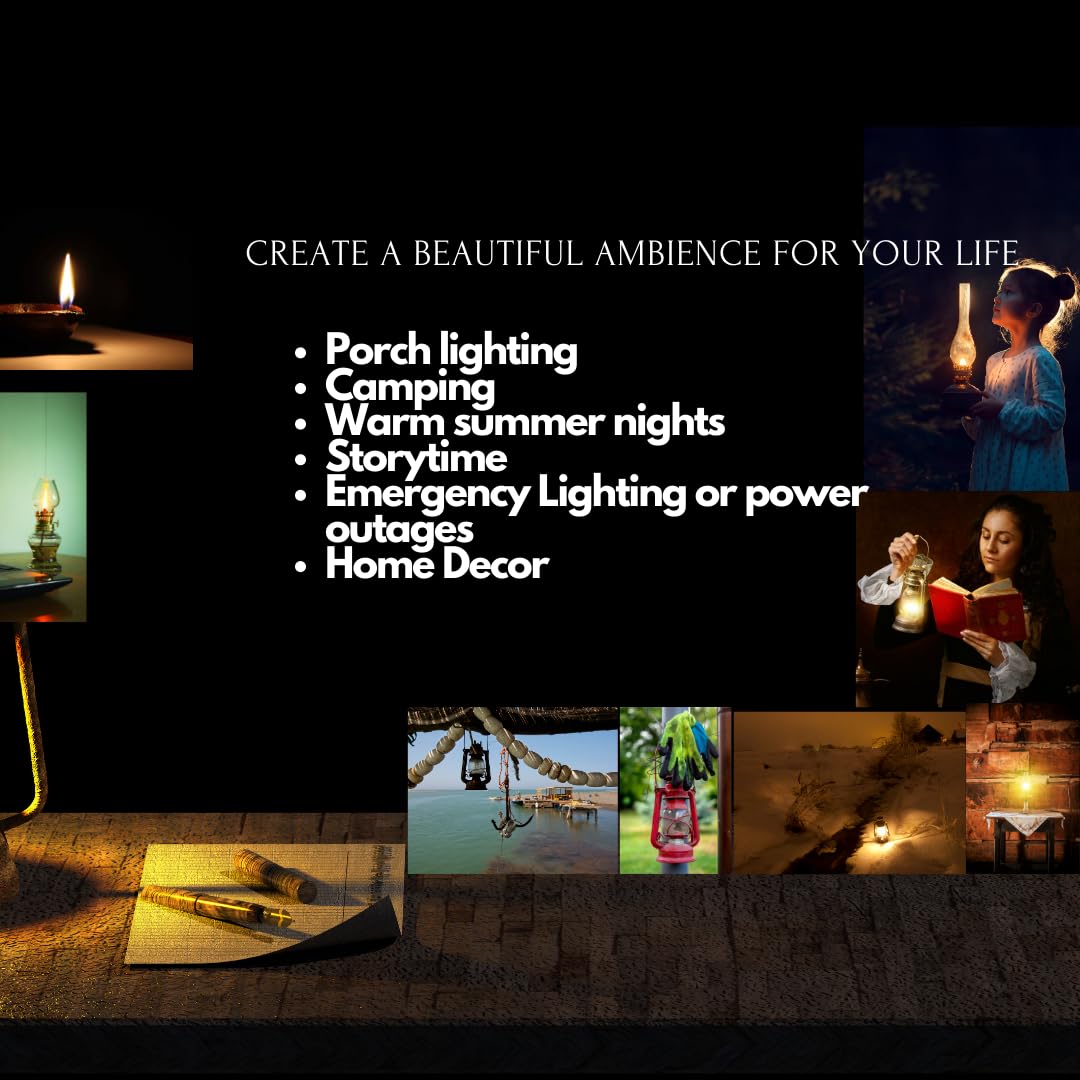 Light of Mine - Dietz #80 Blizzard Oil Lantern with 7/8 Replacement Wick Strips (Black with Electric Conversion Kit)