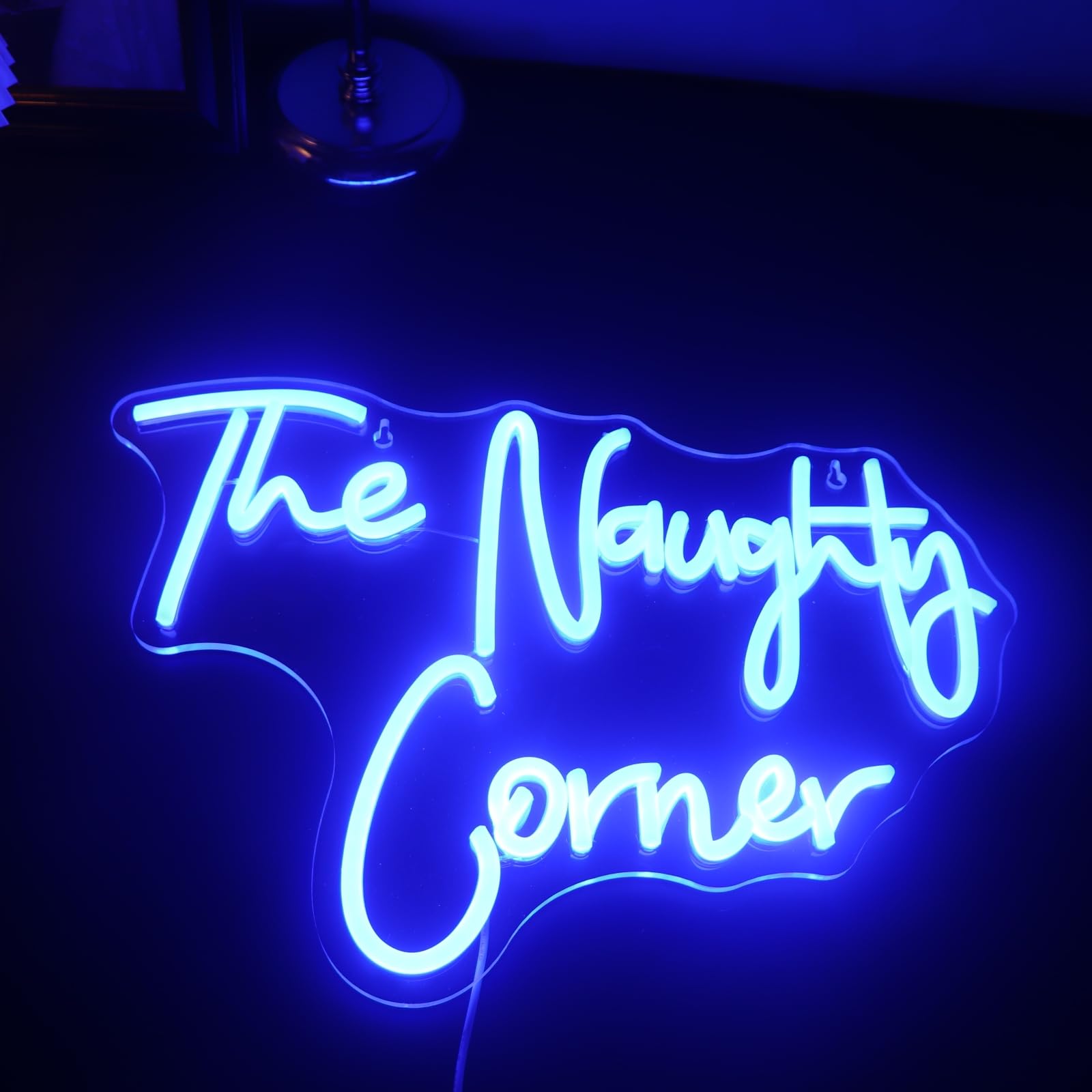 Qiaofei Led The Naughty Corner Neon Sign Word/Letters Usb Powered Neon Lights For Girls Room Home Bar Art Wall Decor Party Window Living Room Decor Birthday Christmas Gift(Blue)