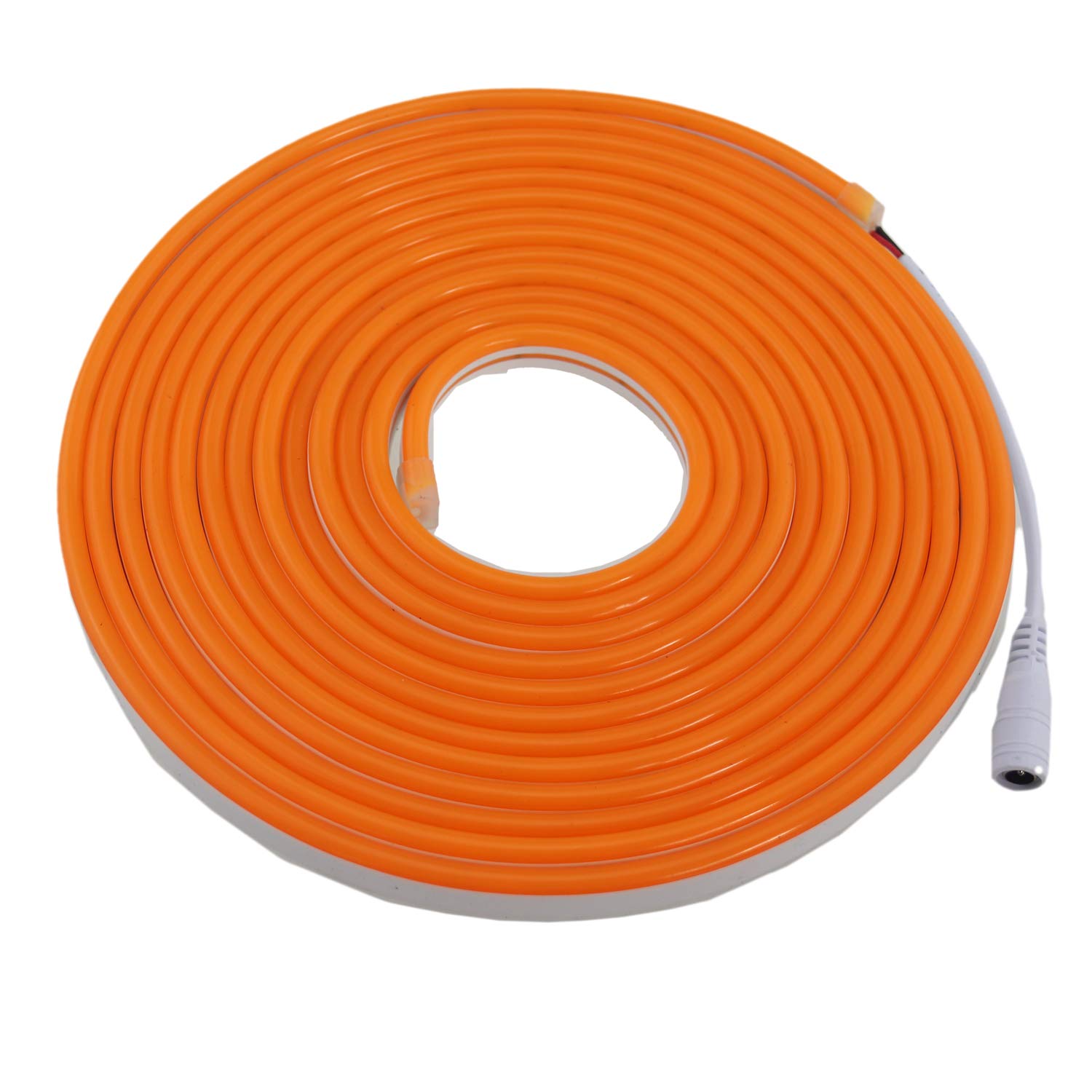 Rextin 16.4Ft Dimmable Orange Led Light Strip, Flexible Silicone Neon Rope For Indoor/Outdoor