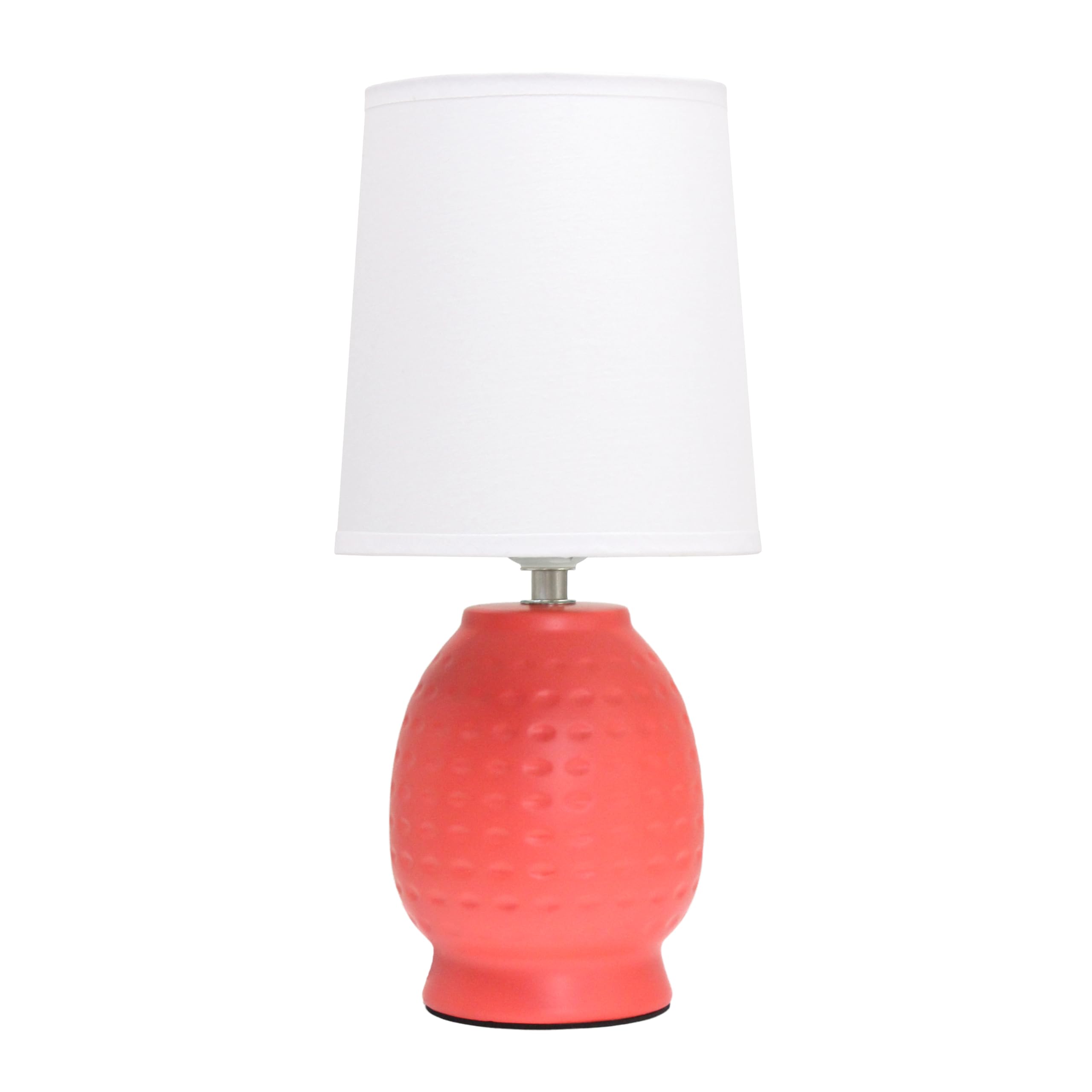 Simple Designs LT1161-ORG 12.5 Chic Glow Petite Dimpled Ceramic Table Lamp  for Bedroom  Office  Living Room  Stylish Spaces  Orange