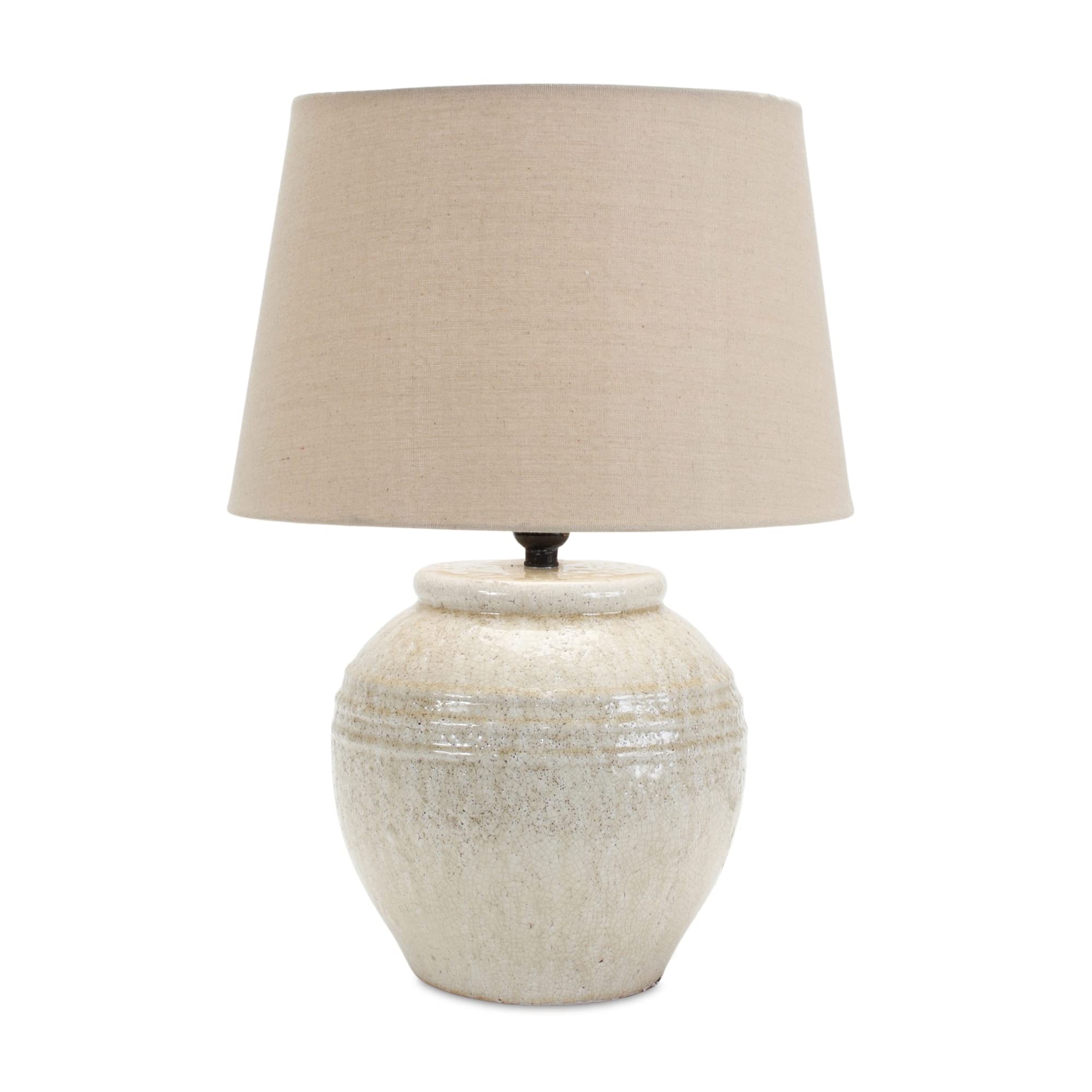 Melrose Terra Cotta and Linen Table Lamp with White Finish 85932DS