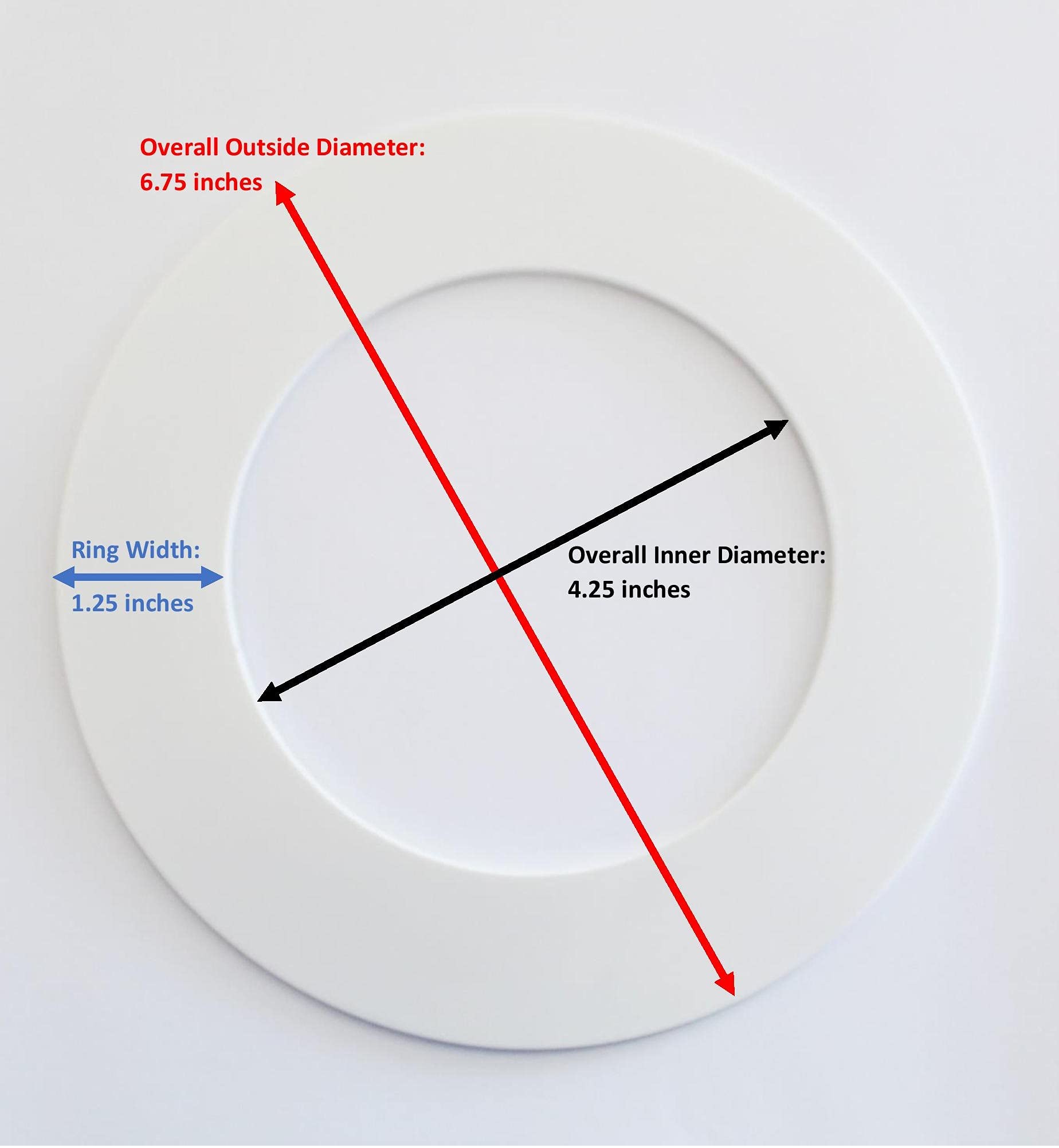 Plastic 4.25&quot; Light Trim Goof Ring For 4&quot; Inch Lighting Fixture Recessed Can (5, Off-White)