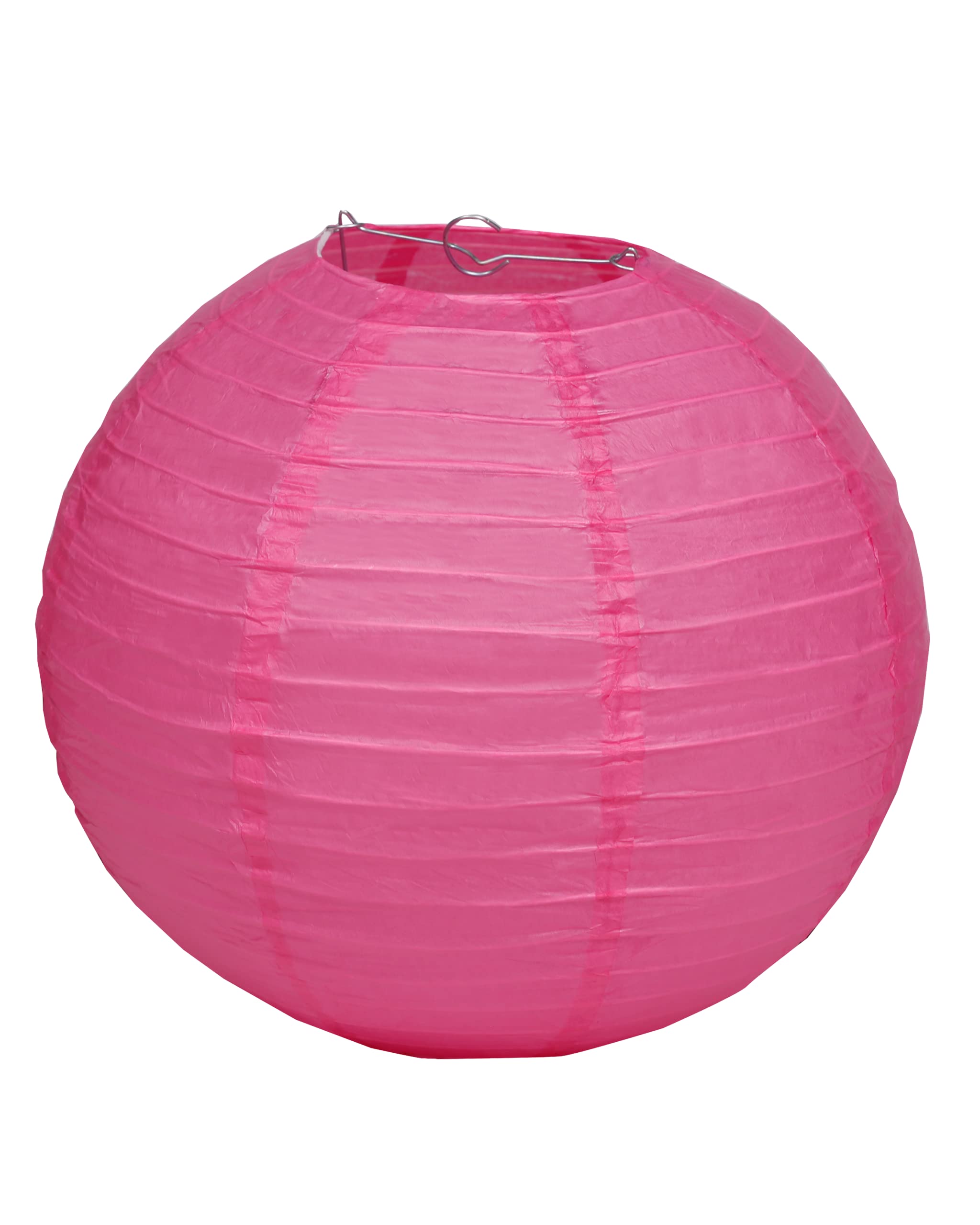 Pack Of 3 Round Paper Lanterns Lamp Wedding Birthday Party Decoration (Hot Pink, 14''/35Cm)