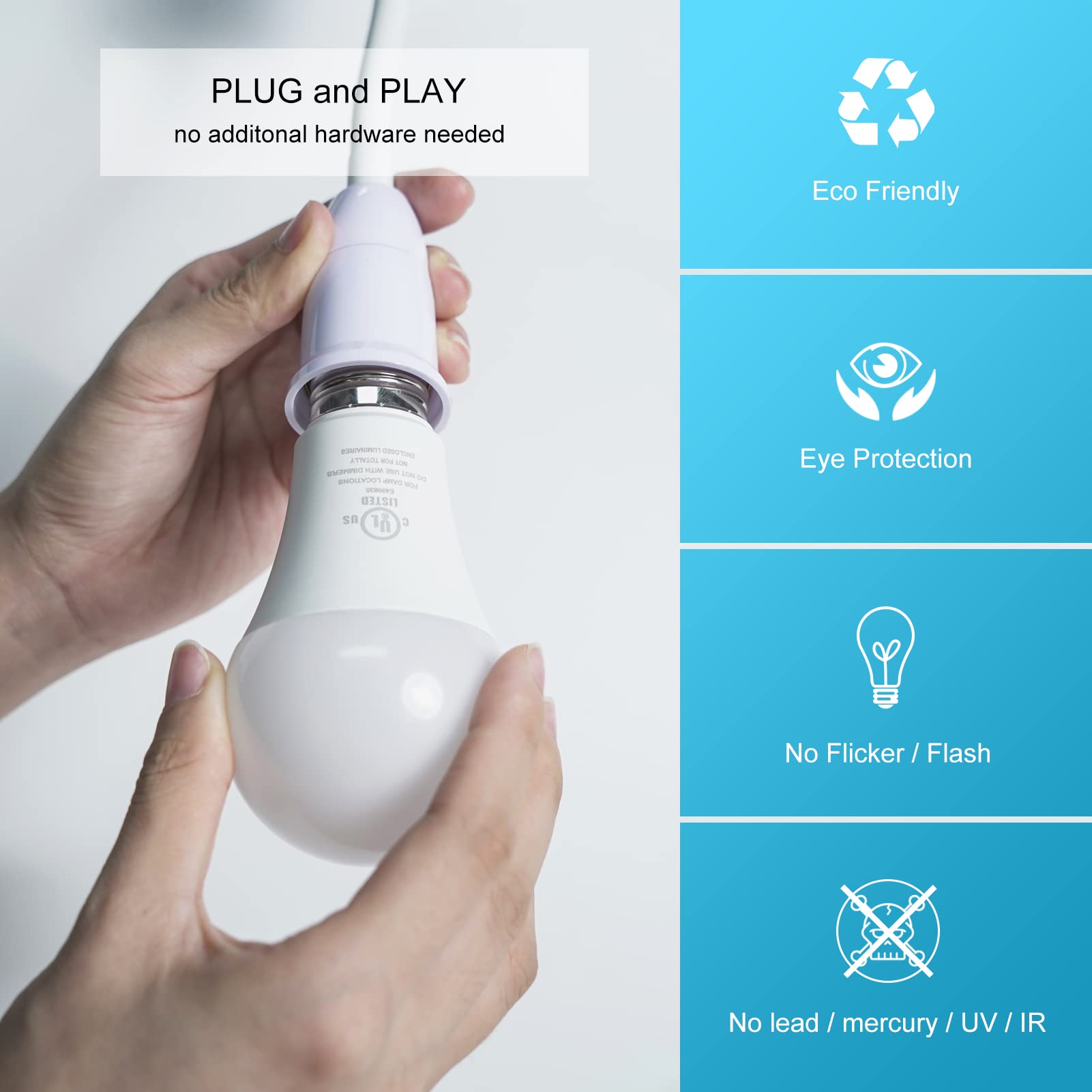 Jackonlux Dusk To Dawn Led Light Bulbs, Soft White, 6-Pack, Outdoor Lighting With Sensor