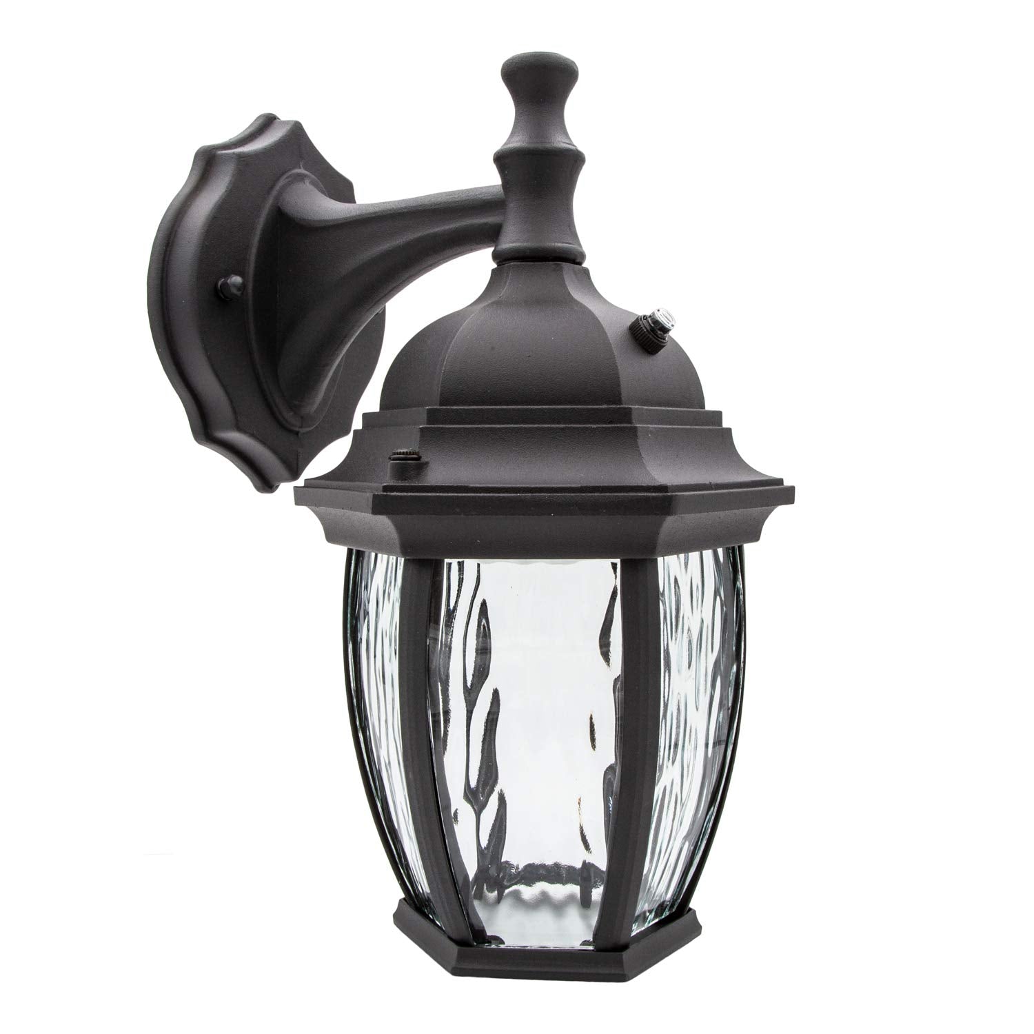 Maxxima Outdoor Wall Light, Black, 580 Lumens, 3000K, Dusk to Dawn Sensor, 7.3in W x 11in H x 6.6in