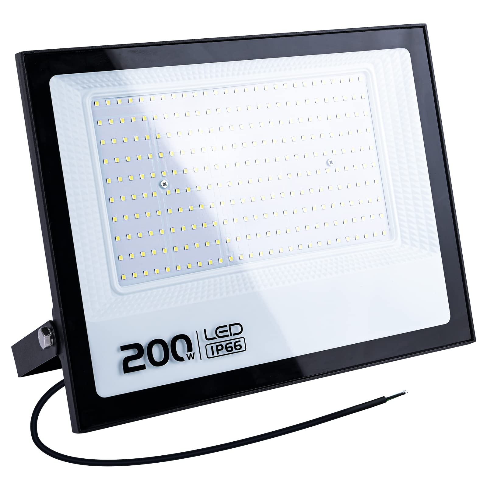 MIHEAL 1pack 200W LED Flood Light, Cool White 6000K, IP66 Waterproof Super Bright Work Light, 110V, Outdoor Floodlight for Yard,