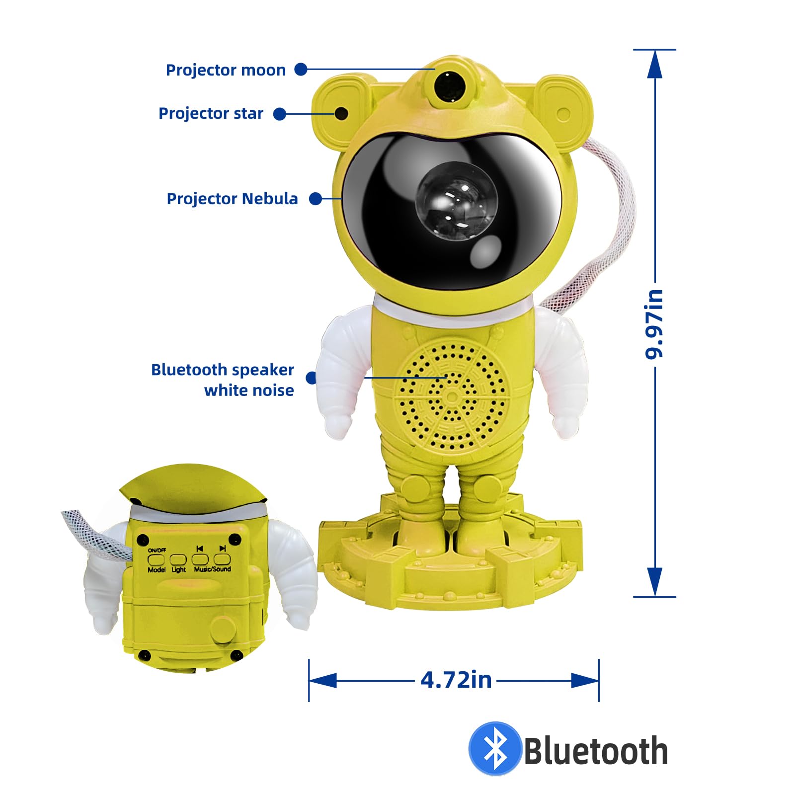 Galaxy Projector Night Light Astronaut-Star Projector, Bluetooth Speaker, White Noise,Nebula Star And Moon Galaxy Lights For Bed