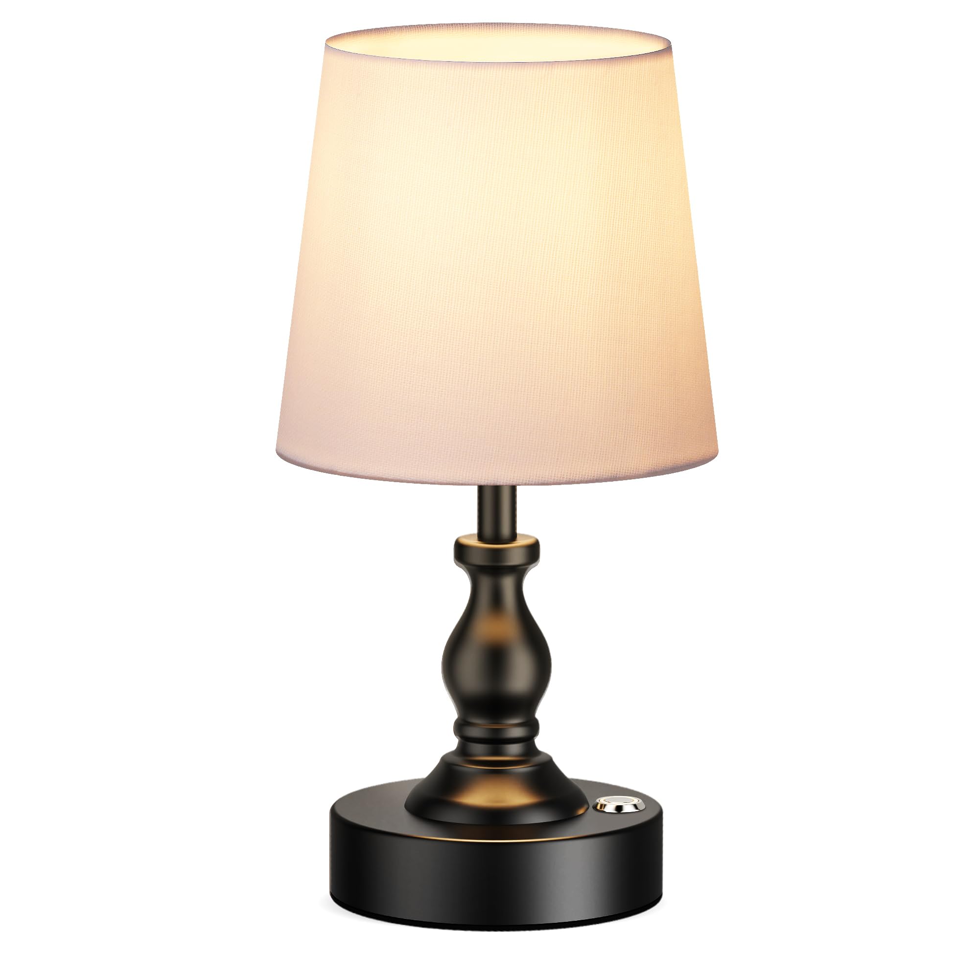PARTPHONER Mini Cordless LED Table Lamp, 5200mAh Rechargeable, Touch Dimmable, Matte Black, Model STR-LP-TL001