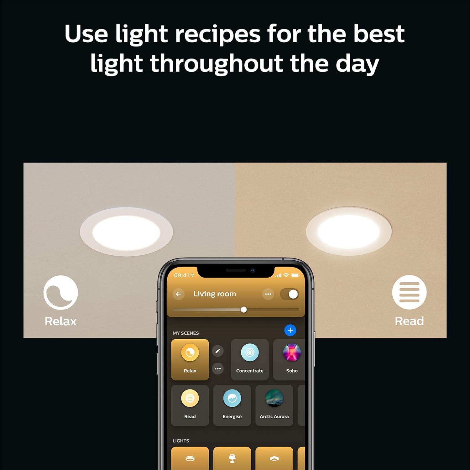 Philips Hue Slim Downlight, 6-Pack White & Color Ambiance, Bluetooth Compatible, Voice Control with Alexa, Apple HomeKit & Google Assistant