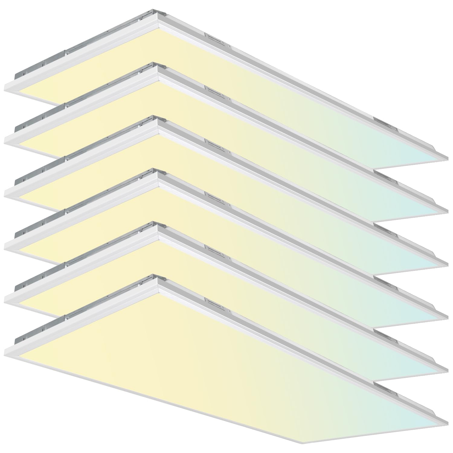 Hykolity (6 Pack 2X4 Ft Led Flat Panel Troffer Light, 30/40/50W 3-Wattage Selectable, 0-10V Dimmable, 5000K 5500Lm Lay In Fixture For Office, 3-Lamp F32T8 Fixture Replacement