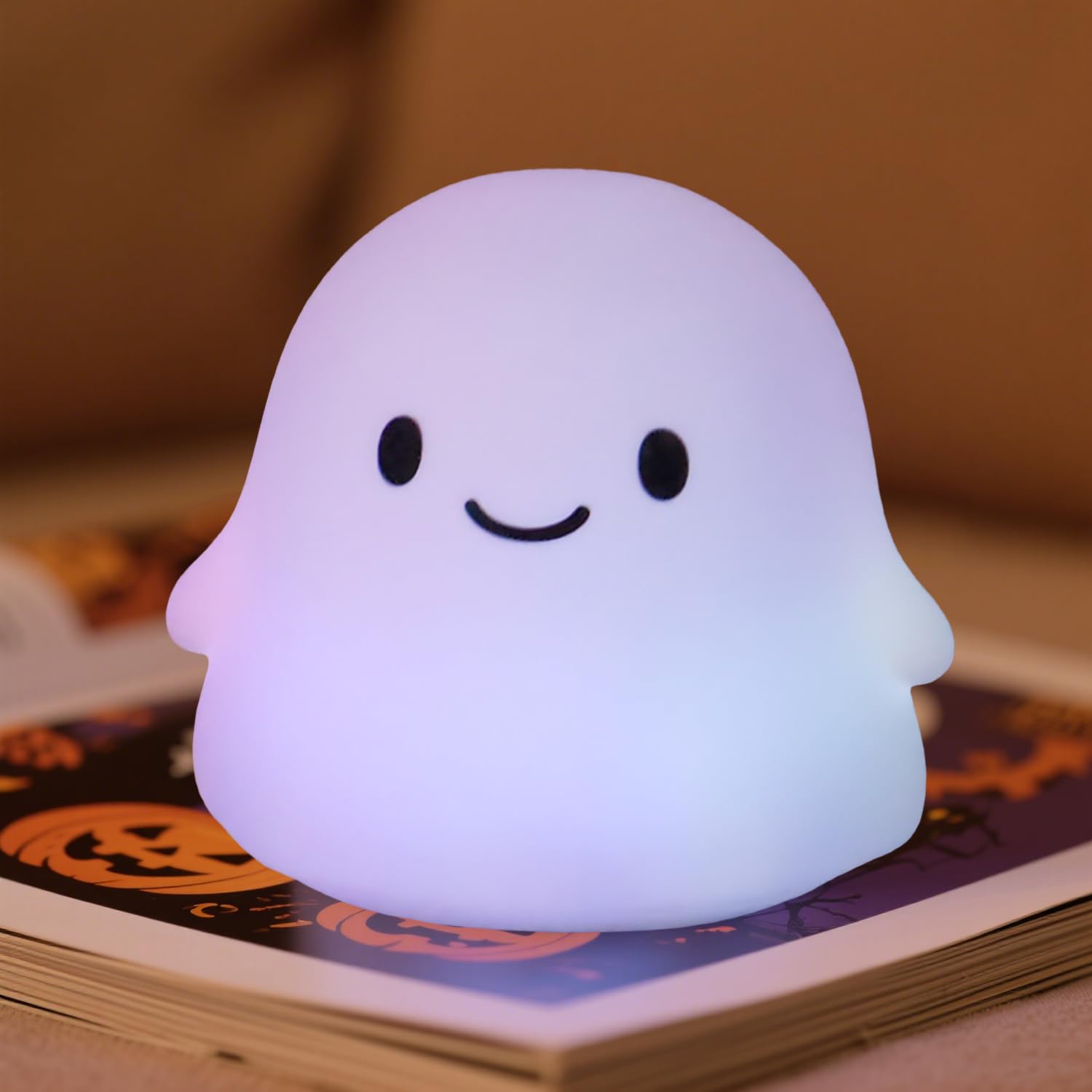 Daixinde Ghost Night Light, Cute Ghost Decor Light Up Ghost Lamp - Color Changing Durable Kid-Safe Silicone, Long-Lasting Batter