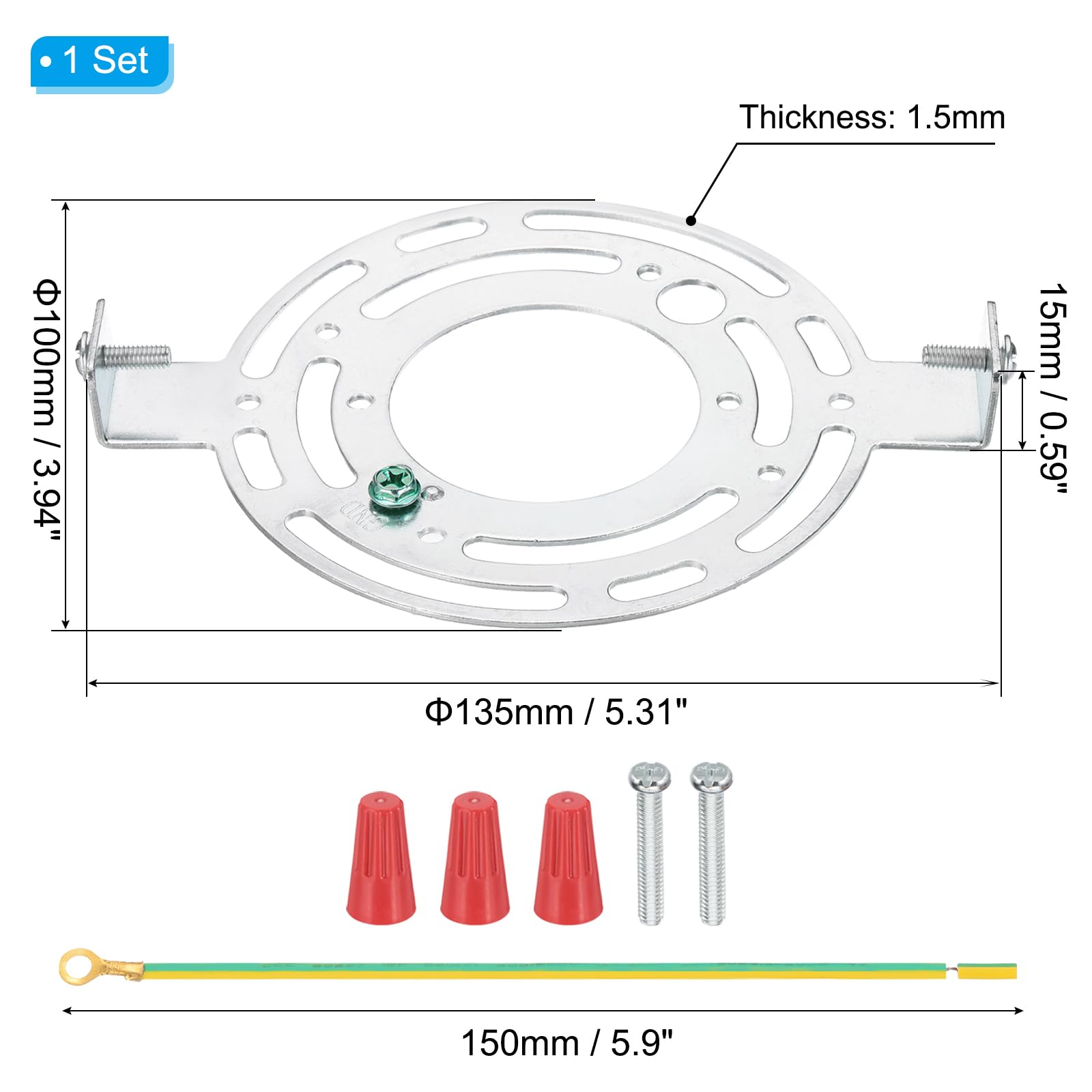 Patikil 135Mm (5.3'') Universal Light Fixture Mounting Bracket Kit, Light Crossbar Round Ceiling Plate With Screw For Wall Light