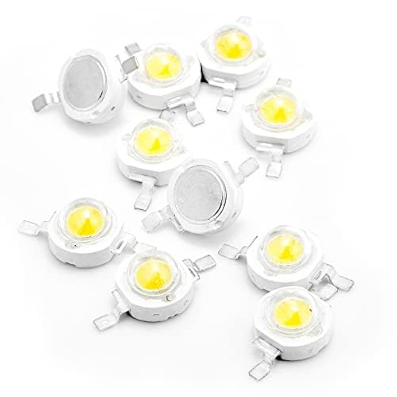 Chanzon 10 Pcs High Power Led Chip 3W Warm White 3000K - 3500K (Input 600Ma - 700Ma / Dc 3V - 3.4V / 3 Watt) Super Bright Intens