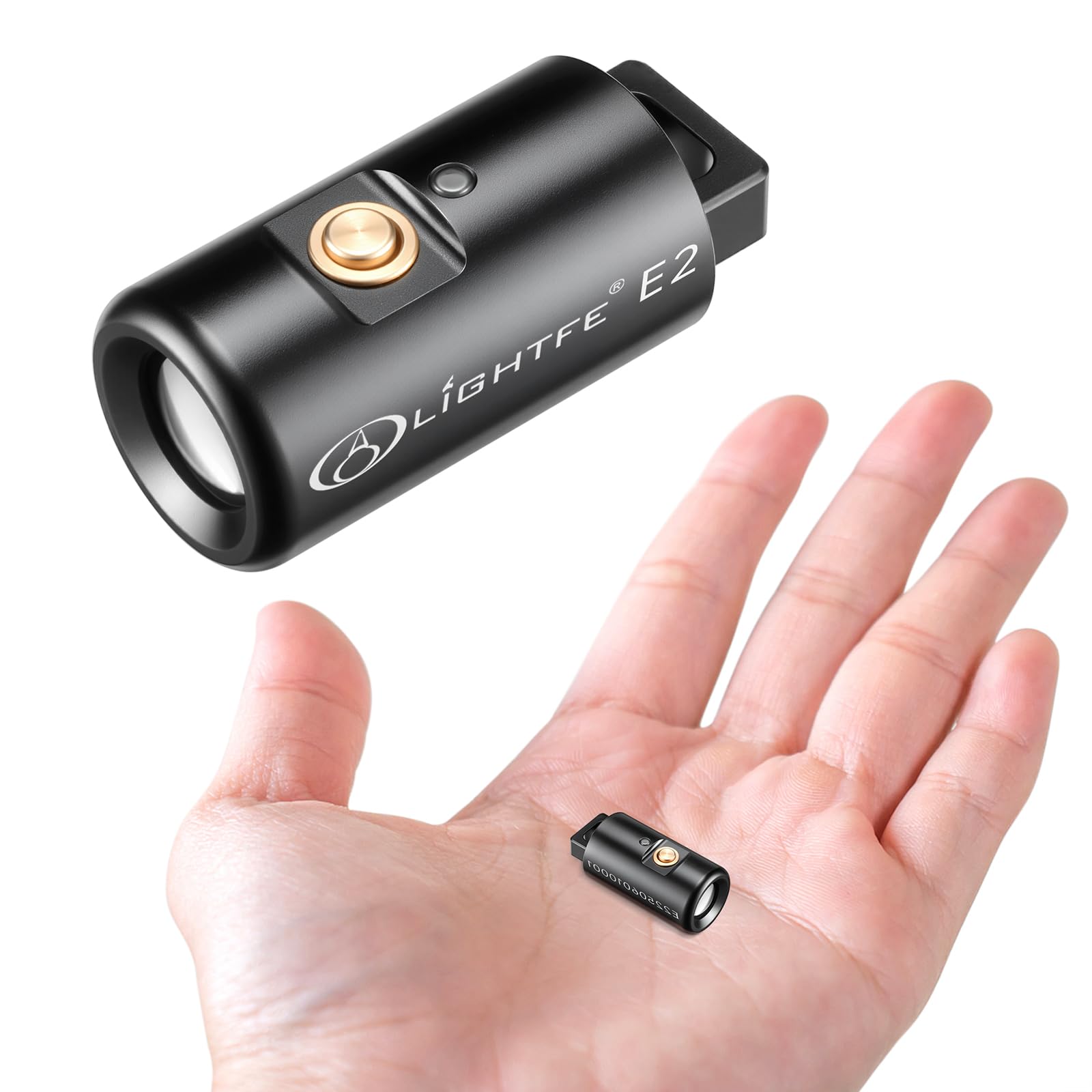 LIGHTFE E2 Mini Keychain Flashlight - Rechargeable USB Magnetic Charging, Compact & Bright LED Pocket Light for Emergencies, Cam