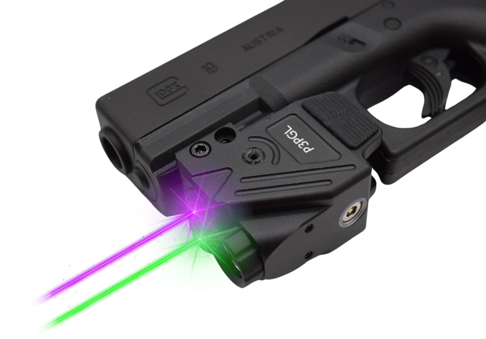 HiLight - Tactical P3PGL - 700 Lumens Strobe Flashlight & Dual (Purple, Green) Laser w/Military-Grade Aluminum & Rechargeable US