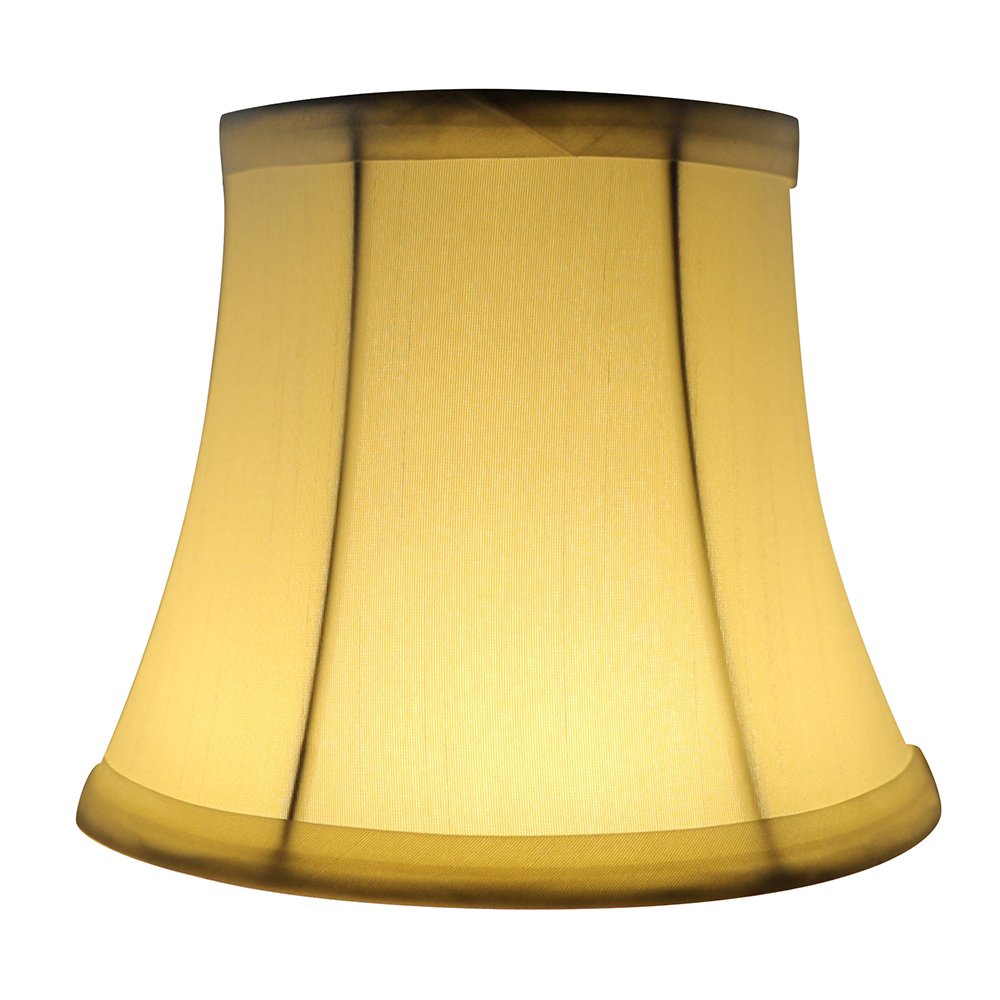 MERIVILLE Set of 6 Off White Faux Silk Chandelier Lamp Shades, Softback Bell Shape, Clip-On for Candelabra Bulbs, 4in x 6in x 5in