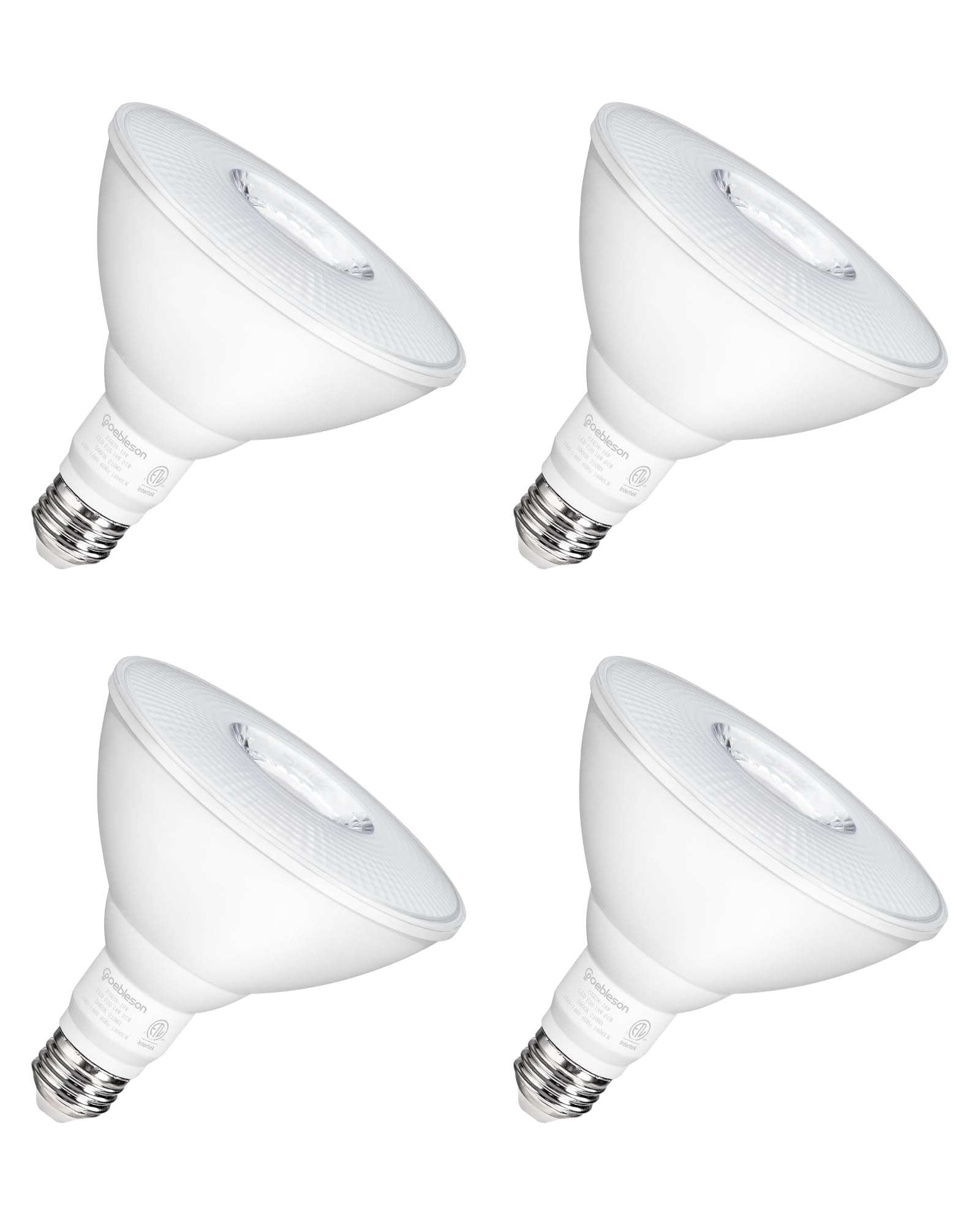 GOEBLESON 4 Pack Flood Light Bulbs, PAR38 LED Outdoor Flood Light Bulbs, (120W Equiv) Dimmable IP65 for Patio Yard Porch Drivewa
