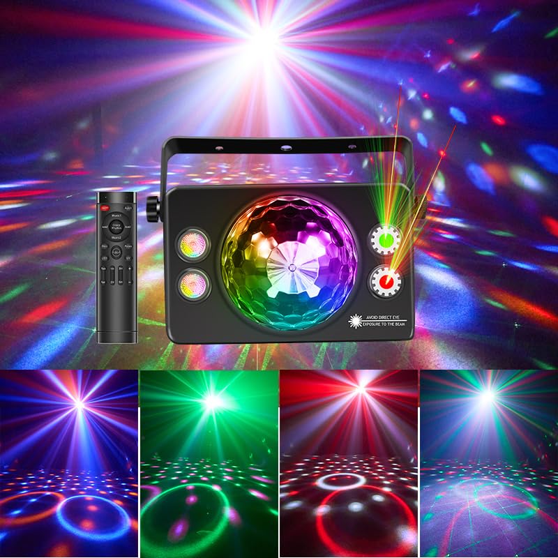 Disco Ball Light Party Lights DJ Disco Lights LED Stage Strobe Light Sound Activated with Remote Control for for Parties Xmas Cl