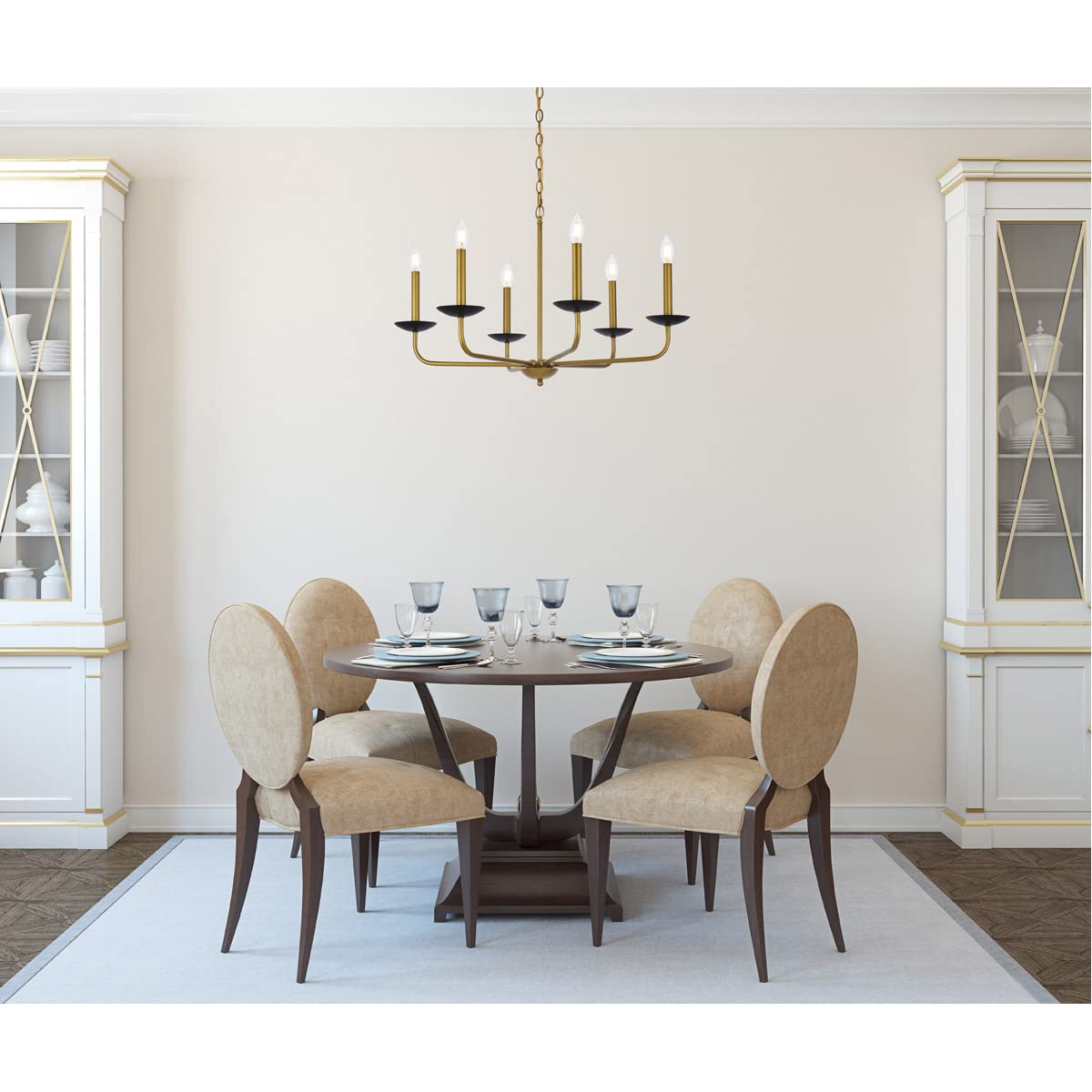 Living District Indoor Modern Home Decorative Bright Ceiling Cohen 30 inch Pendant in Black and Brass