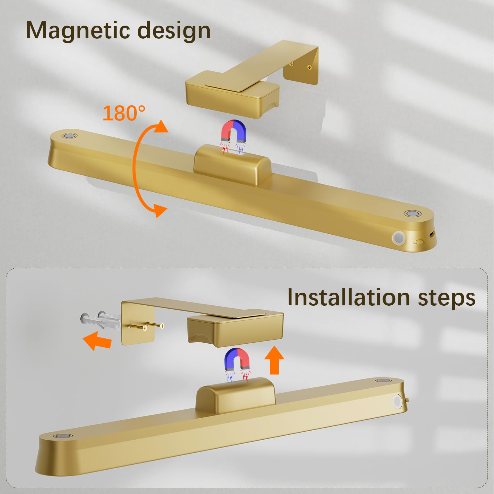 Picture Lights For Wall Battery Operated, 2-Pack 16In Magnetic Rechargeable Picture Light With Remote, Dimmable, Timer Painting