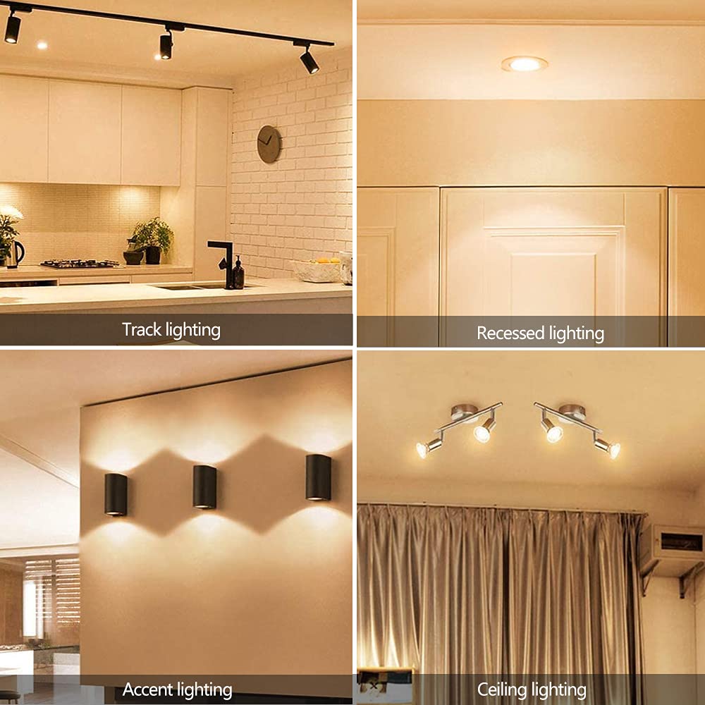 Bogao GU10 Halogen Bulbs 120V 25W, 2800K Warm White, Dimmable Glass Cover, Pack of 6 for Track & Range Hood Lighting