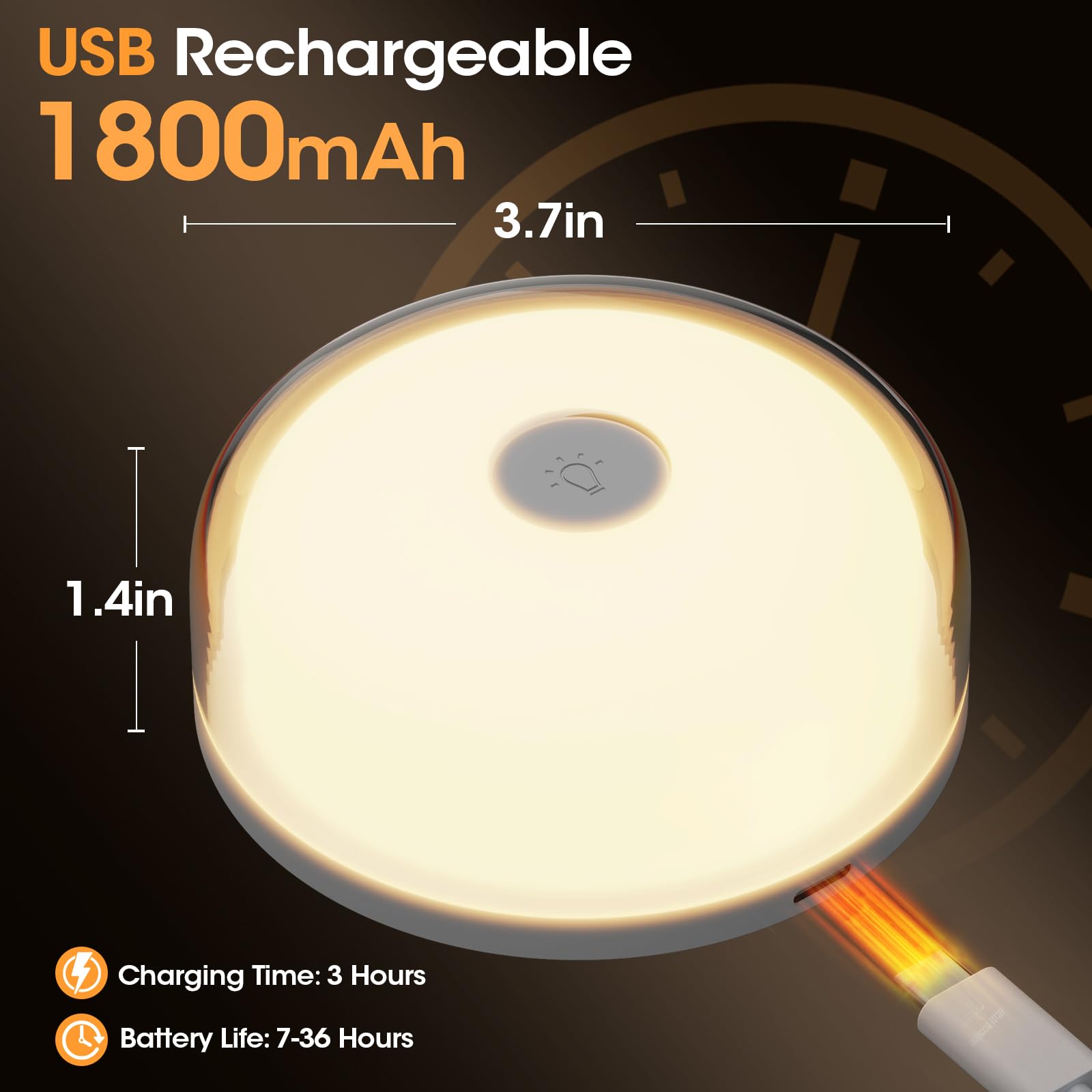 Funlenry Rechargeable Shower Light - 15 Color Changing Mood Light, Multi-colour, 2 Pack, Plastic, Model T056