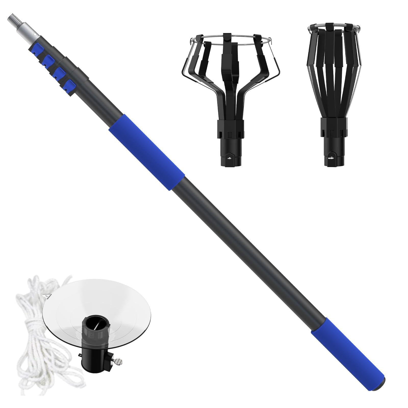 Skgpole 18Ft Reach Light Bulb Changer For High Ceilings With Telescopic Extension Pole, 3-12Foot Light Bulb Extension Pole Chang