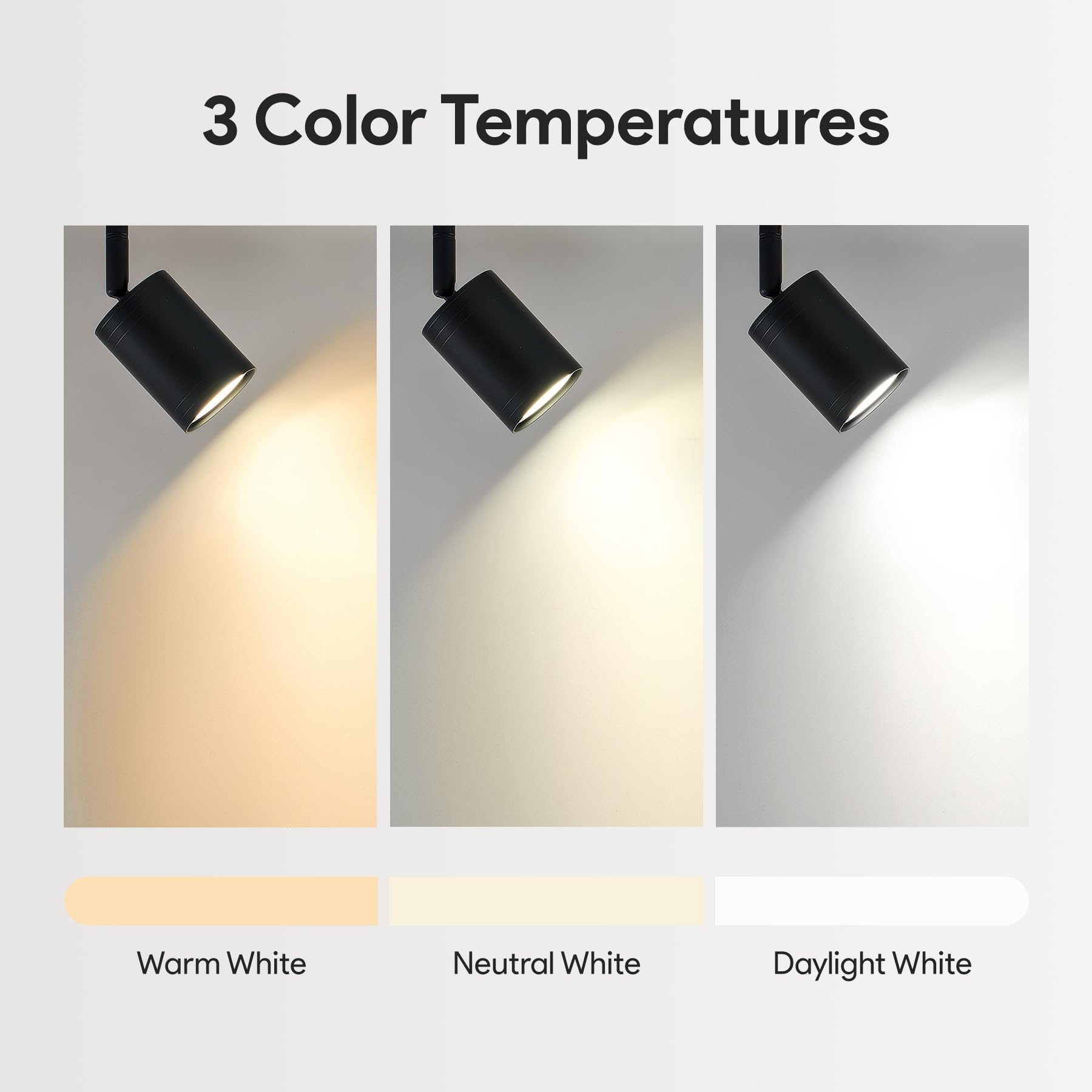 Vonluce 6 Light Track Light Fixture  Led Track Lighting Kit With Rotatable Track Heads  3-Color Gu10 Bulbs Included  Modern Ceiling Spotlight For Kitchen Office Closet Studio Bedroom  Black