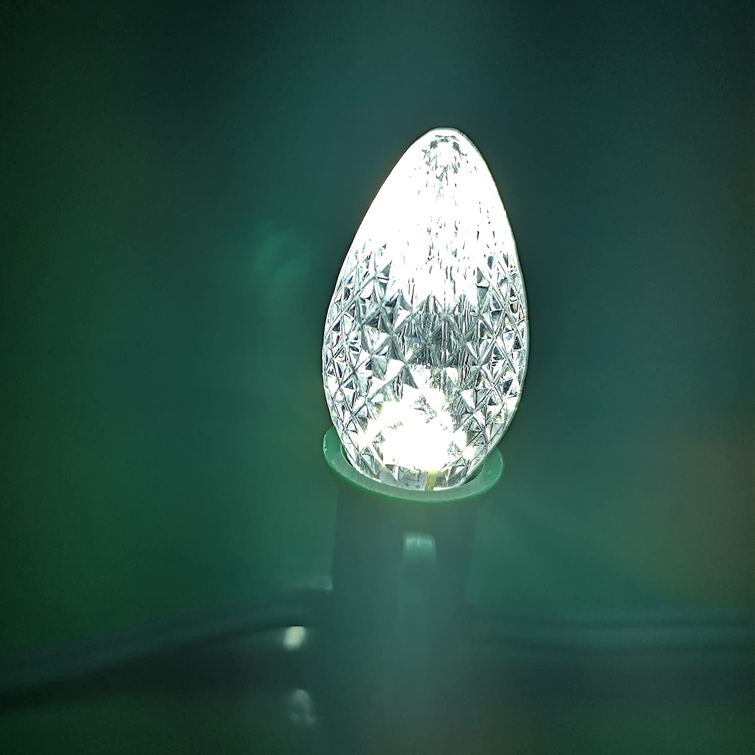 Pack Of 25 C7 Led Christmas Light Replacement Bulbs For Outdoor Holiday Decoration, Ul Ip65 Waterproof Dimmable Faceted C7 Light