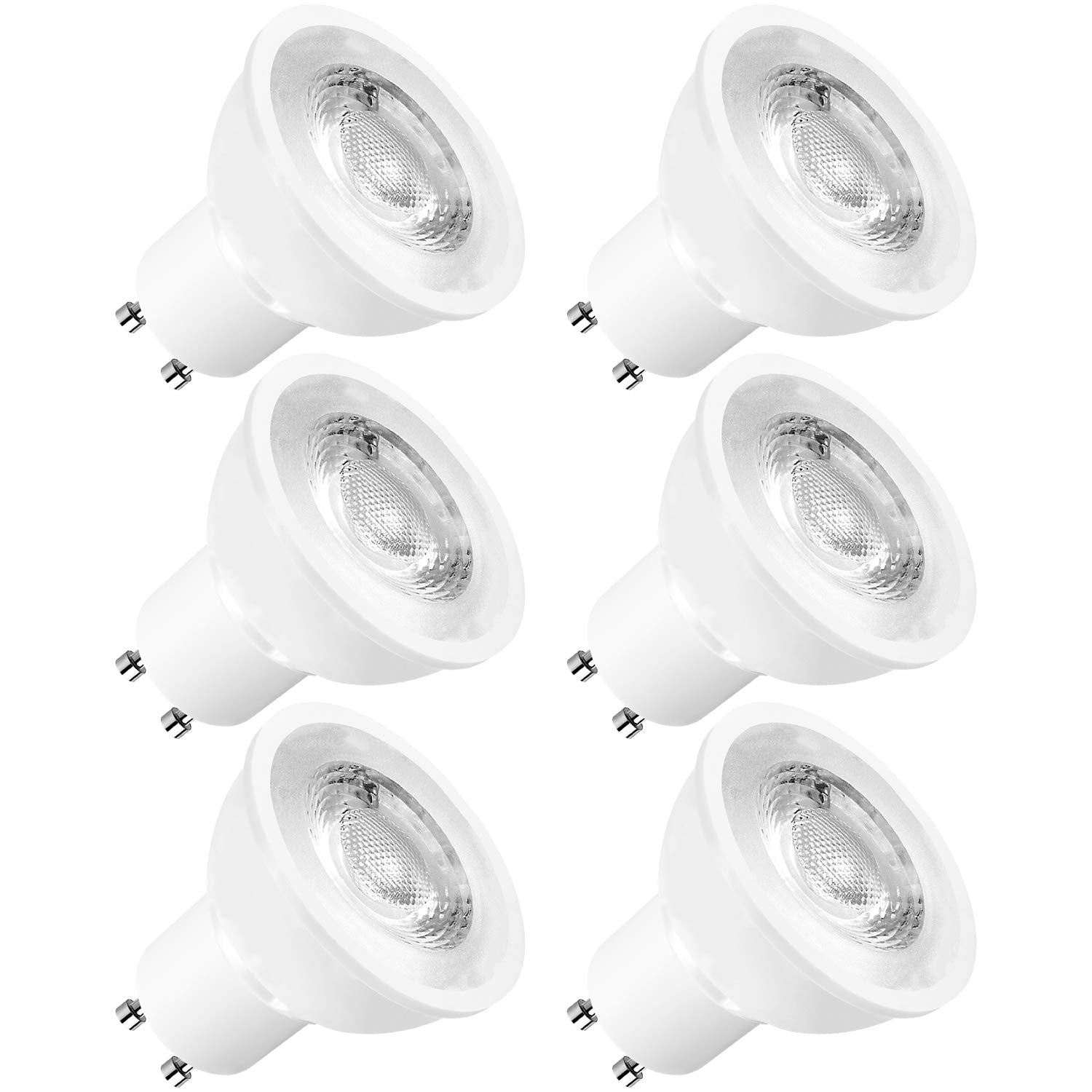LUXRITE MR16 GU10 LED Bulbs Dimmable 50W Equivalent 2700K Warm White 500 Lumens 6 Pack