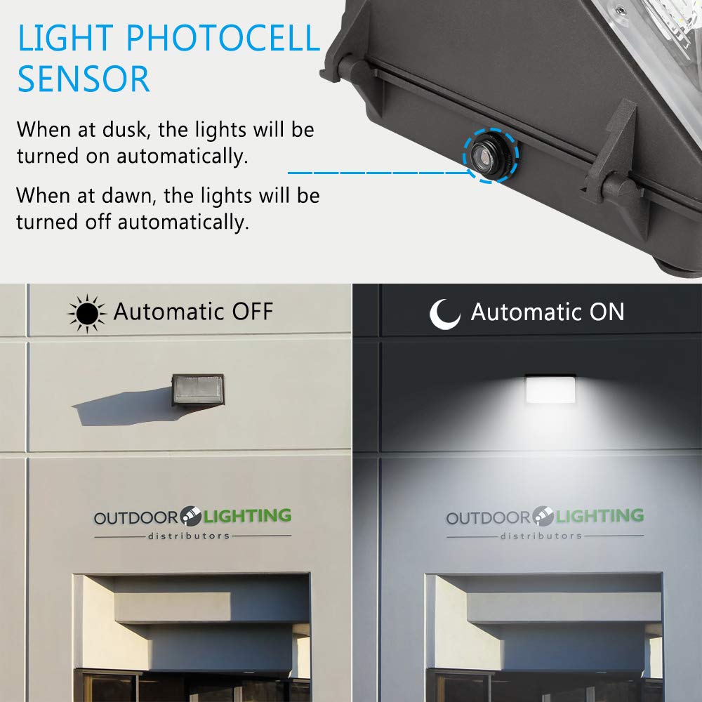 LEDMO LED Wall Pack Light 120W Dusk to Dawn Outdoor Fixture, Brown, Model 1801, Replaces 800W HPS/HID for Security & Flood Lighting