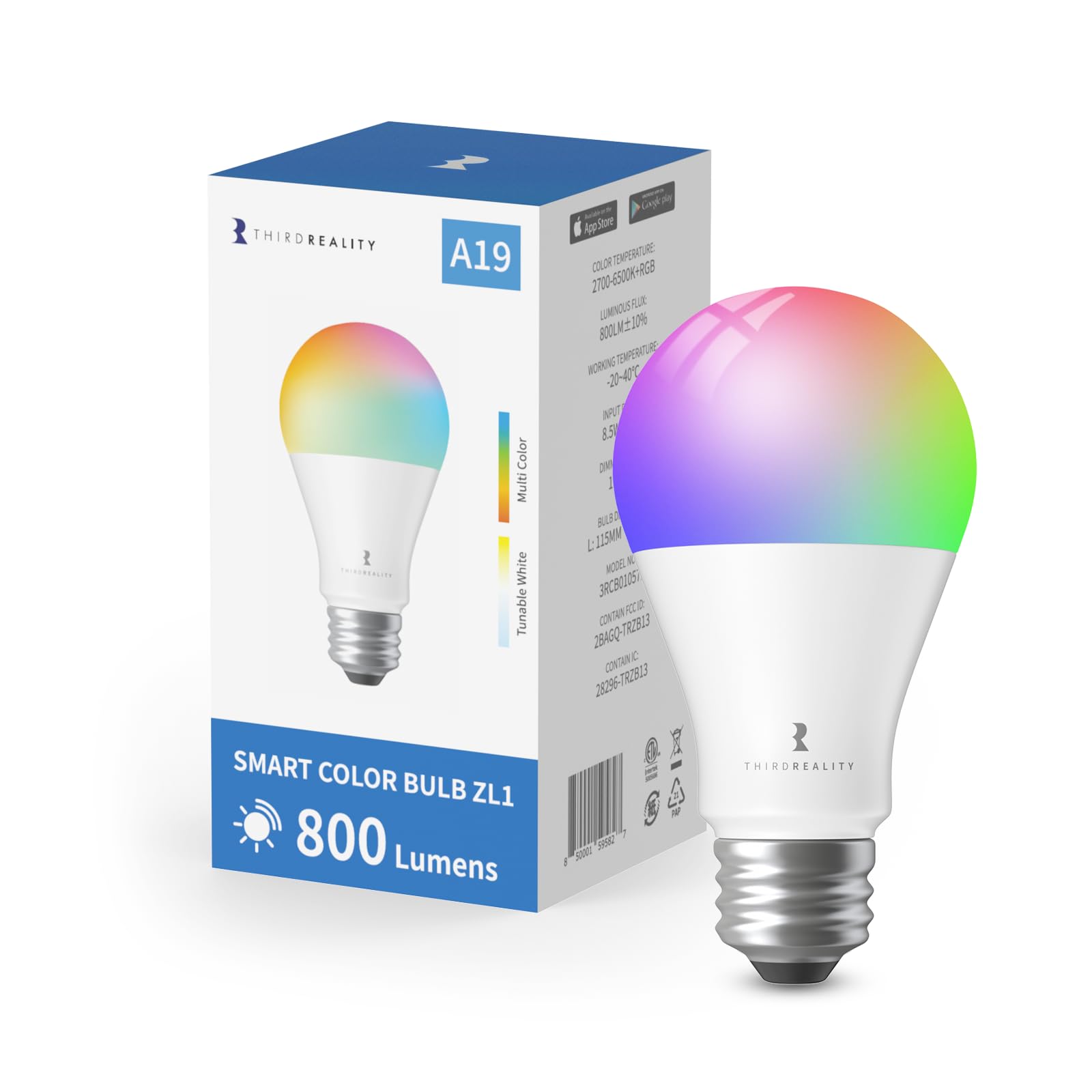 Thirdreality Smart Color Bulb Zl1, Zigbee Hub Required,Compatible With Home Assistant, Smartthings,Aeotec,Homey,Hubitat Or Echo 