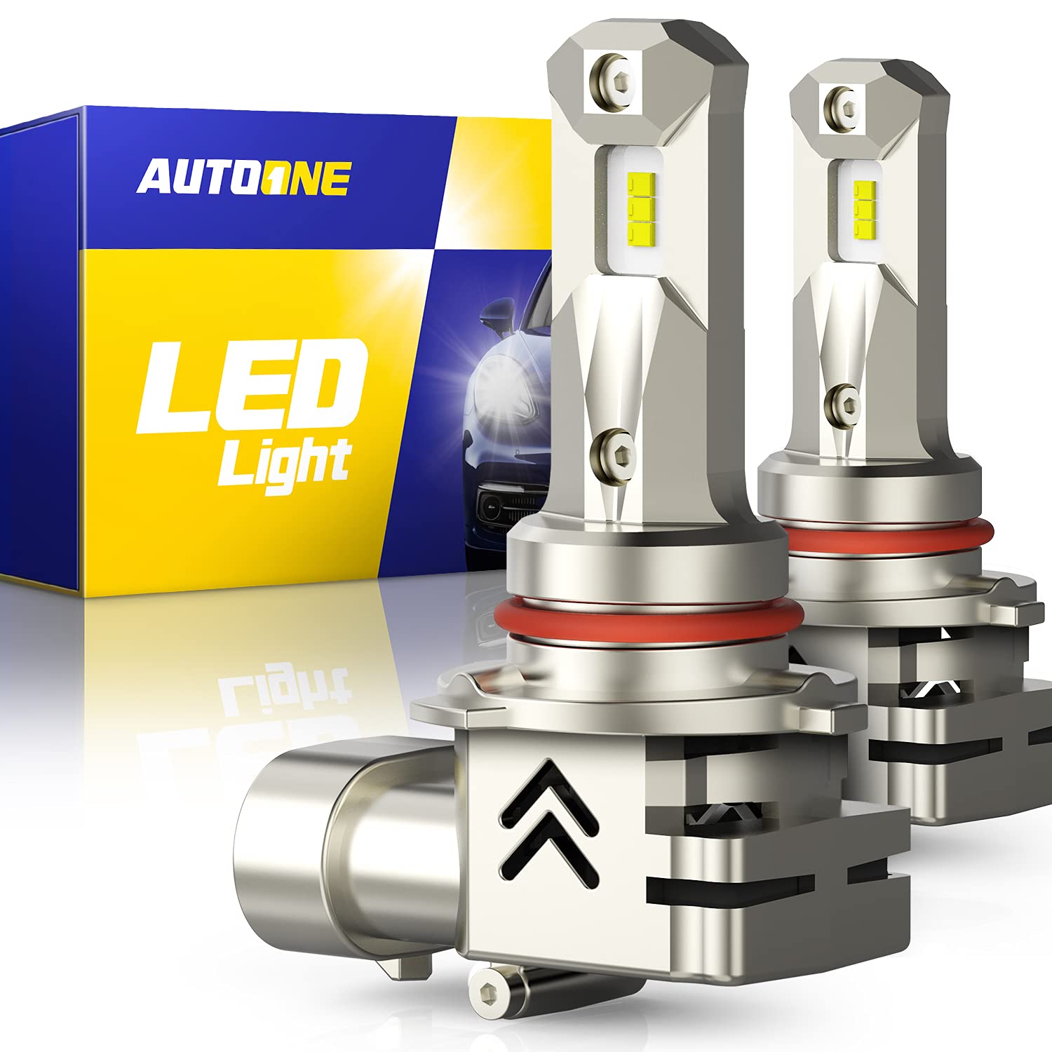 AUTOONE 9005 LED Bulbs, 22000 Lumens, 6500K White, High Beam Replacement, Wireless Plug and Play, Canbus Ready