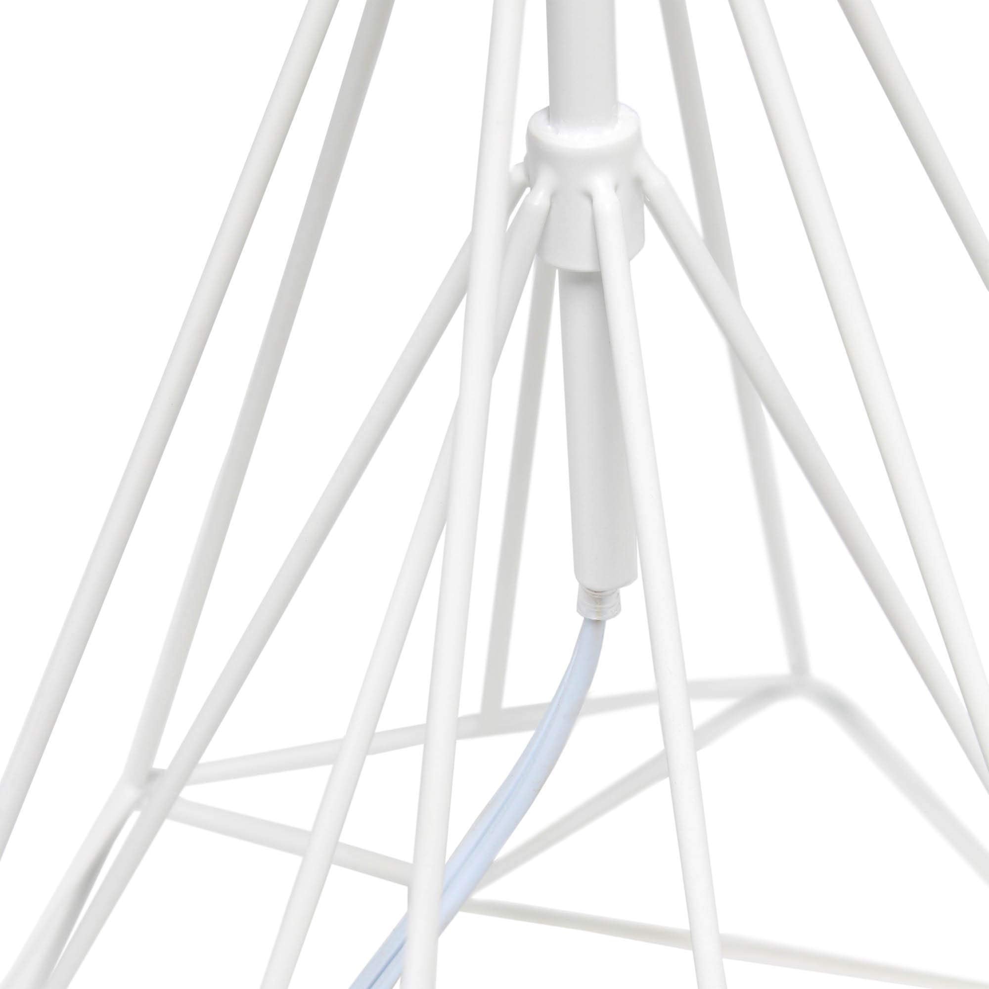 LALIA HOME Decorative Table Lamp - Geometric Design, Metal, White Matte, 14inL x 14inW x 23.5inH, Model LHT-5024-WH