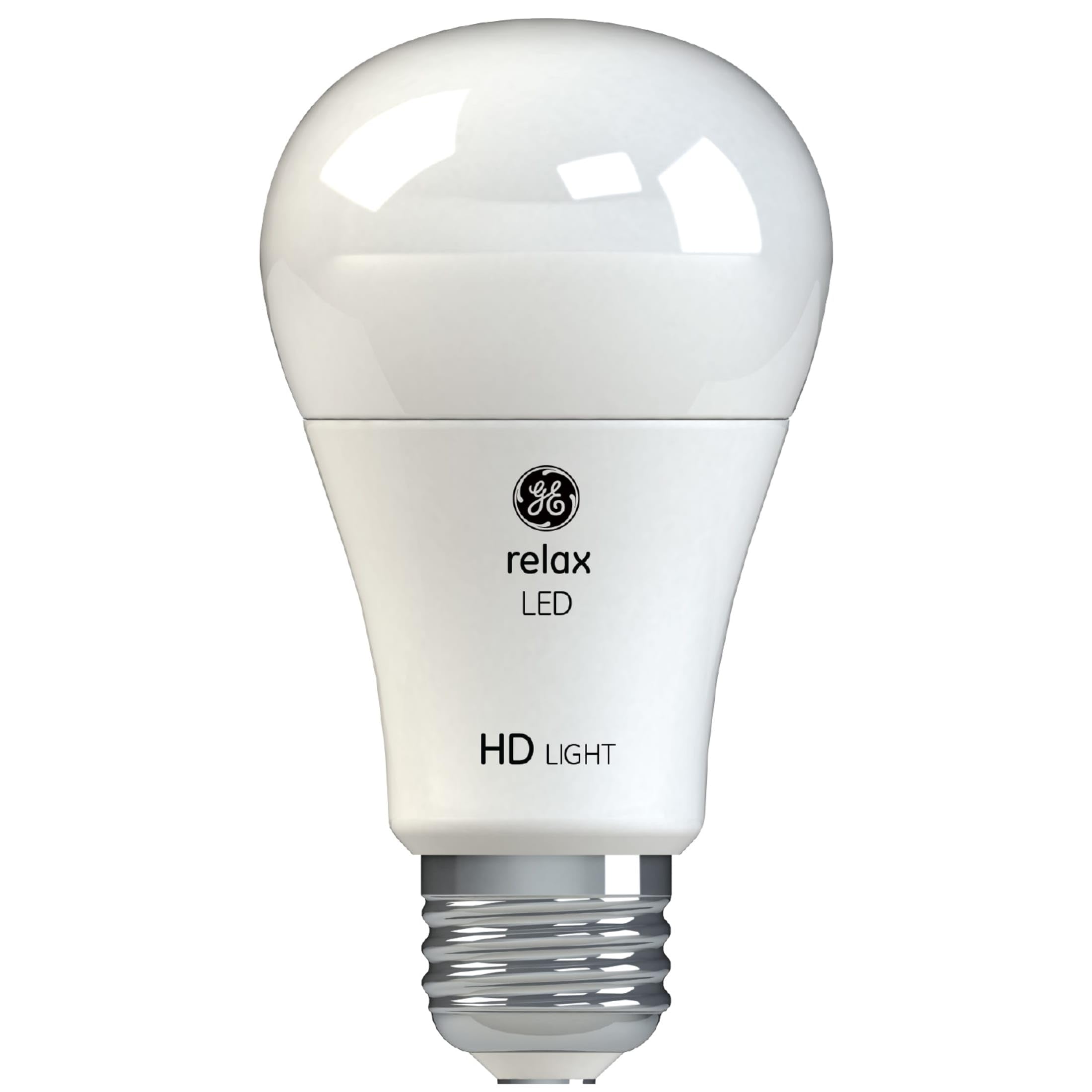 GE Relax LED Light Bulbs - 60W Equivalent, Soft White, A19, 4 Pack, Glass, Medium Base