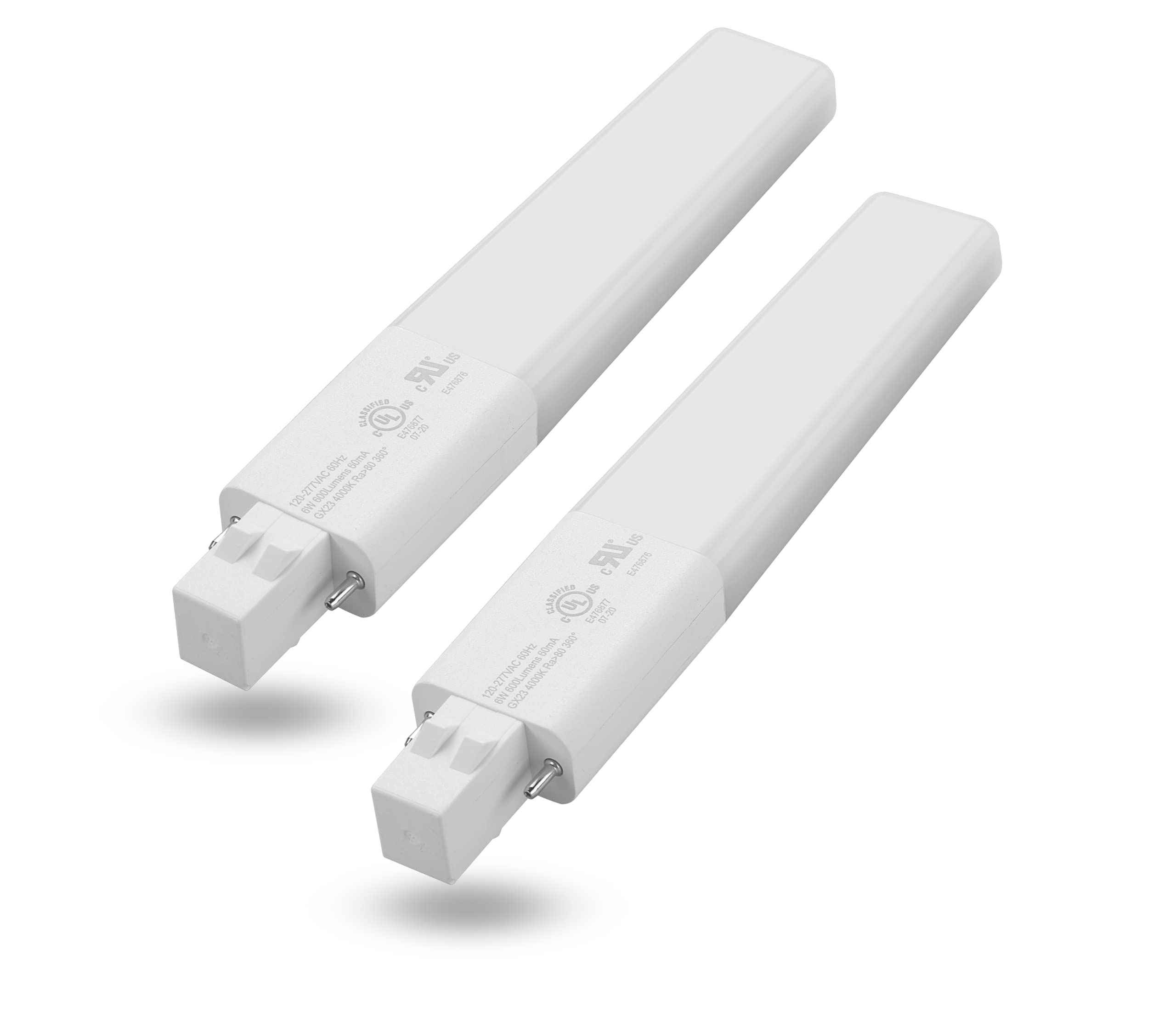 Legental Gx23 Led Bulbs, 6W (13W Cfl Equivalent), 2-Pin Pl, Warm White 3000K, 2 Pack, Ul Listed, Plastic