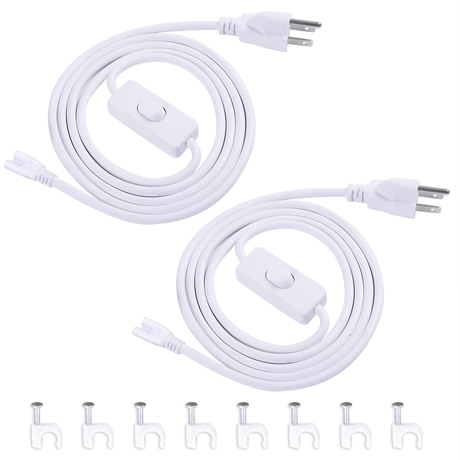 Trlife 6Ft Led Light Power Cord With On/Off Switch, T5 T8 Power Cord T5 Connector Cord Extension Cord With Us Plug For Led T5 T8
